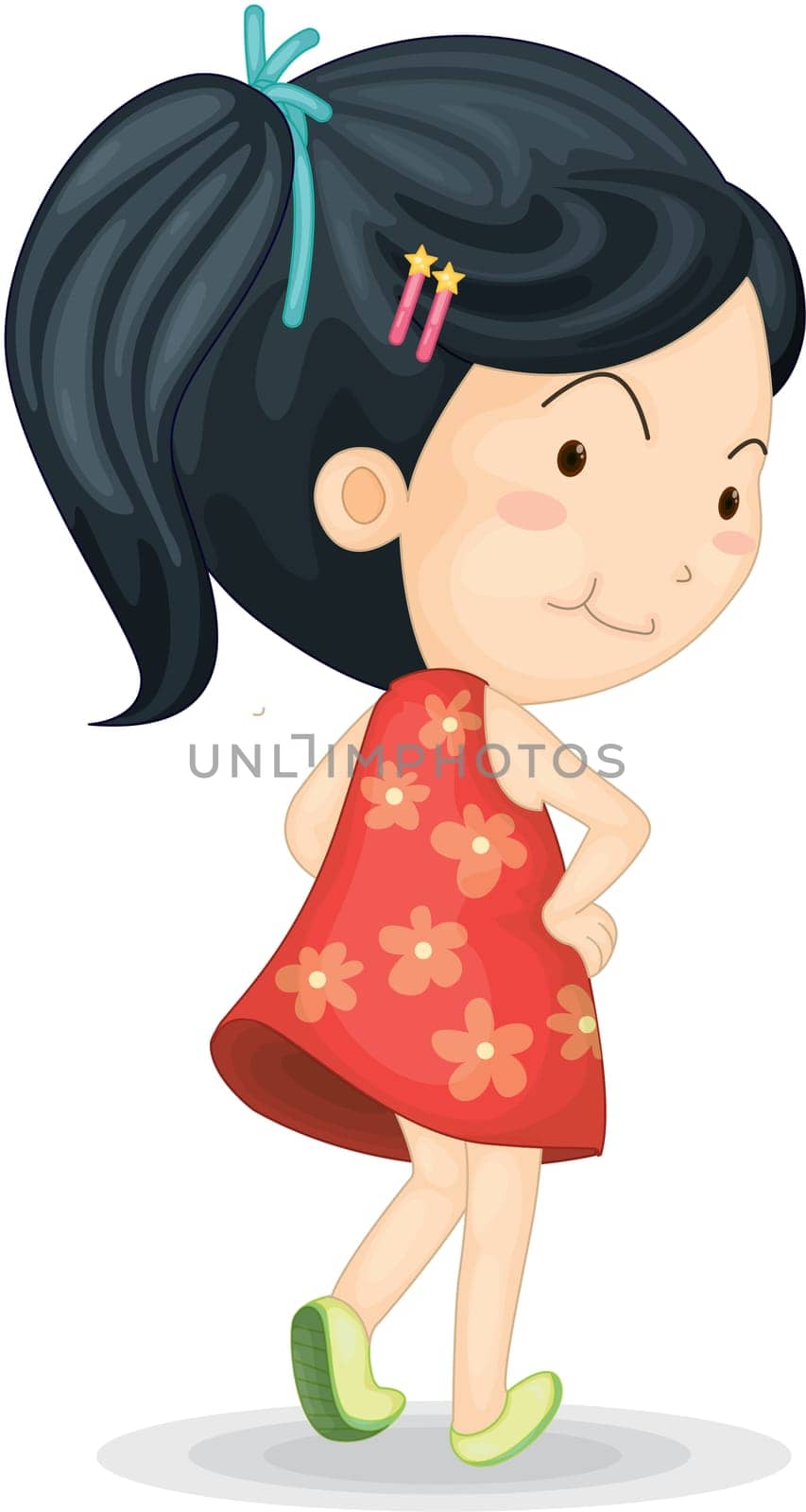 Illustration of A Girl on white background