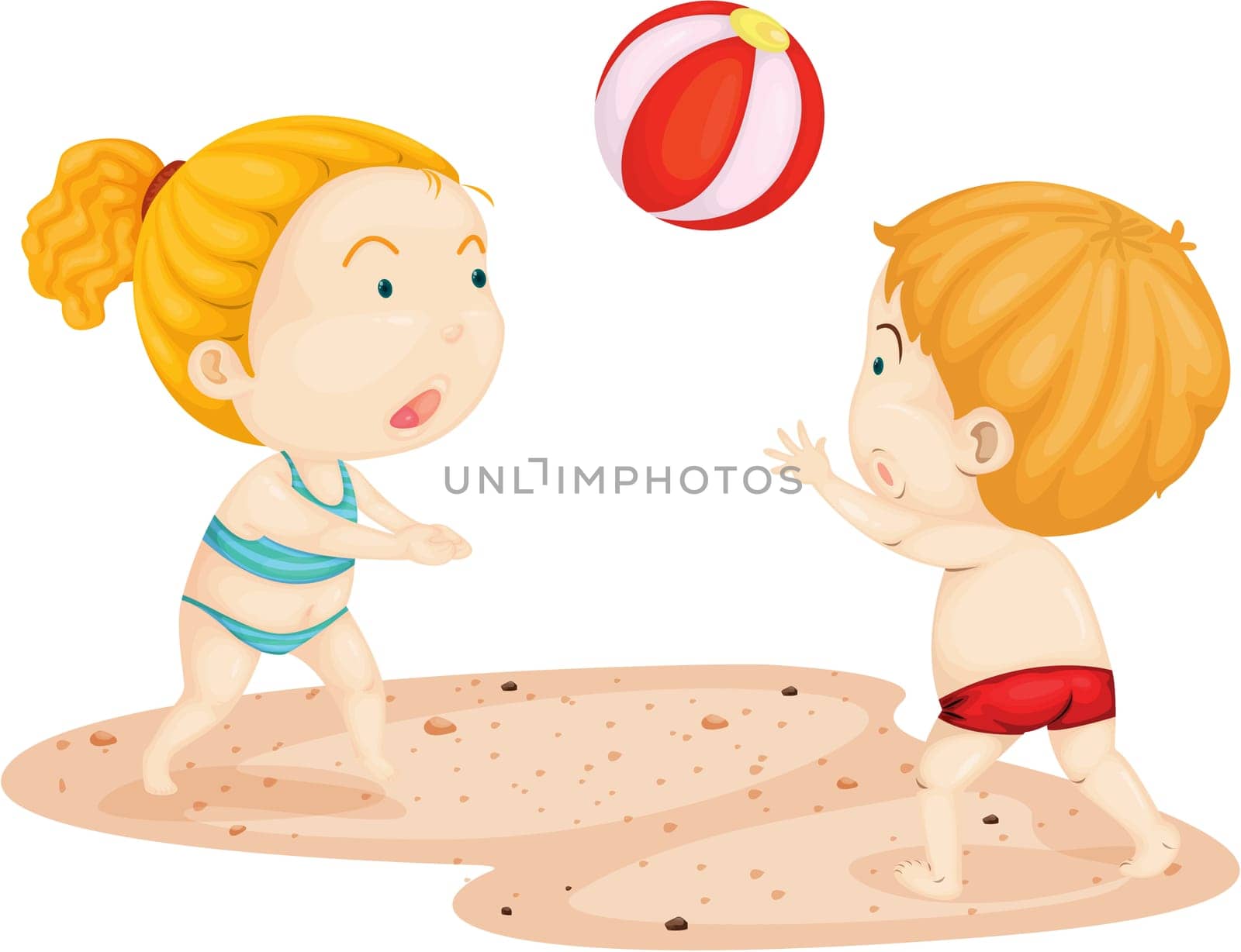 Illustration of a kids on a white background