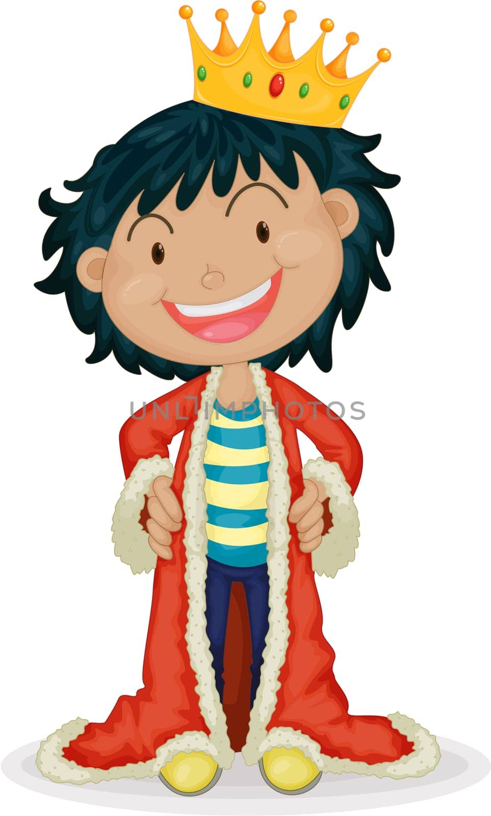 Illustration of boy wearing jacket on a white background