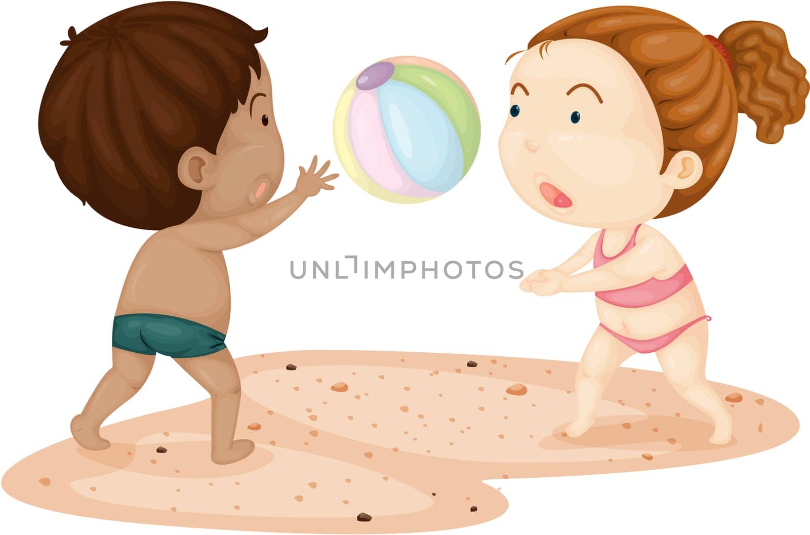 Illustration of a kids on a white background