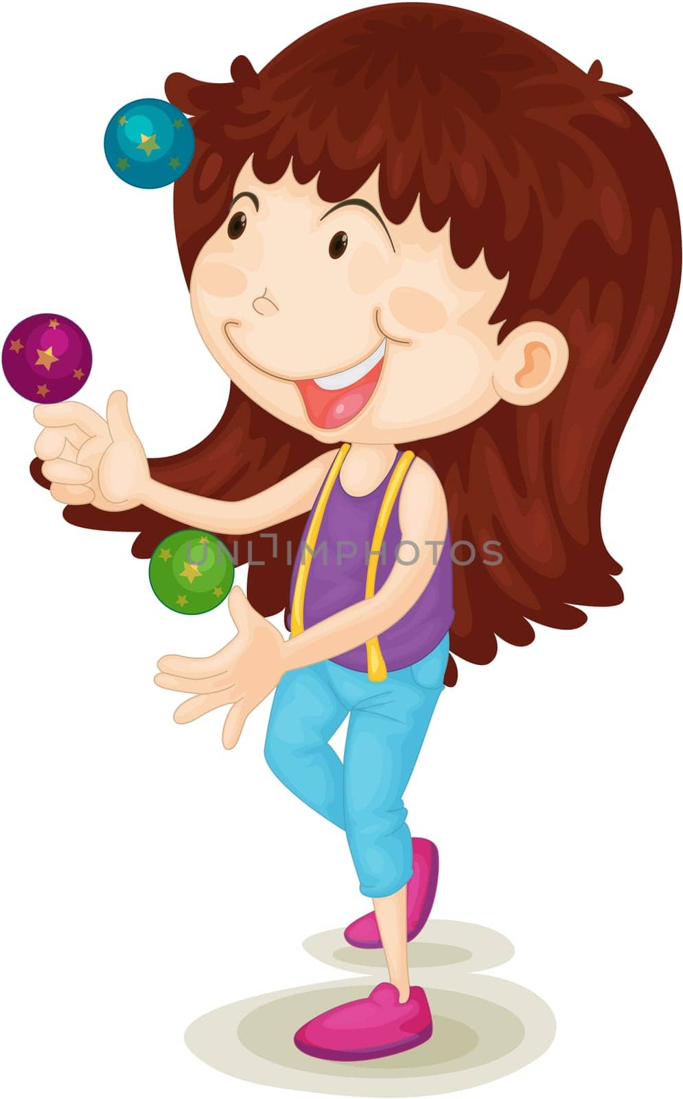 Illustration of a girl on a white background