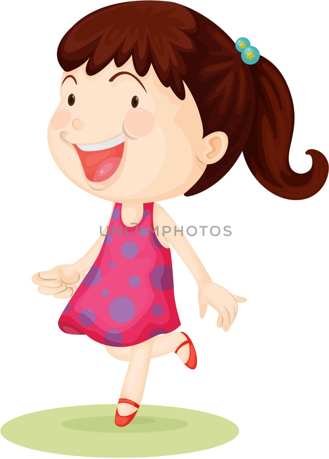 Illustration of  a girl on white background
