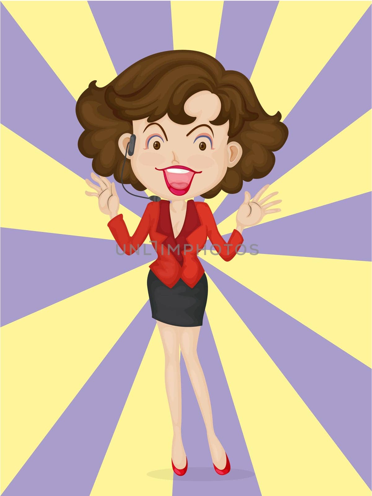 Illustration of a girl on white background