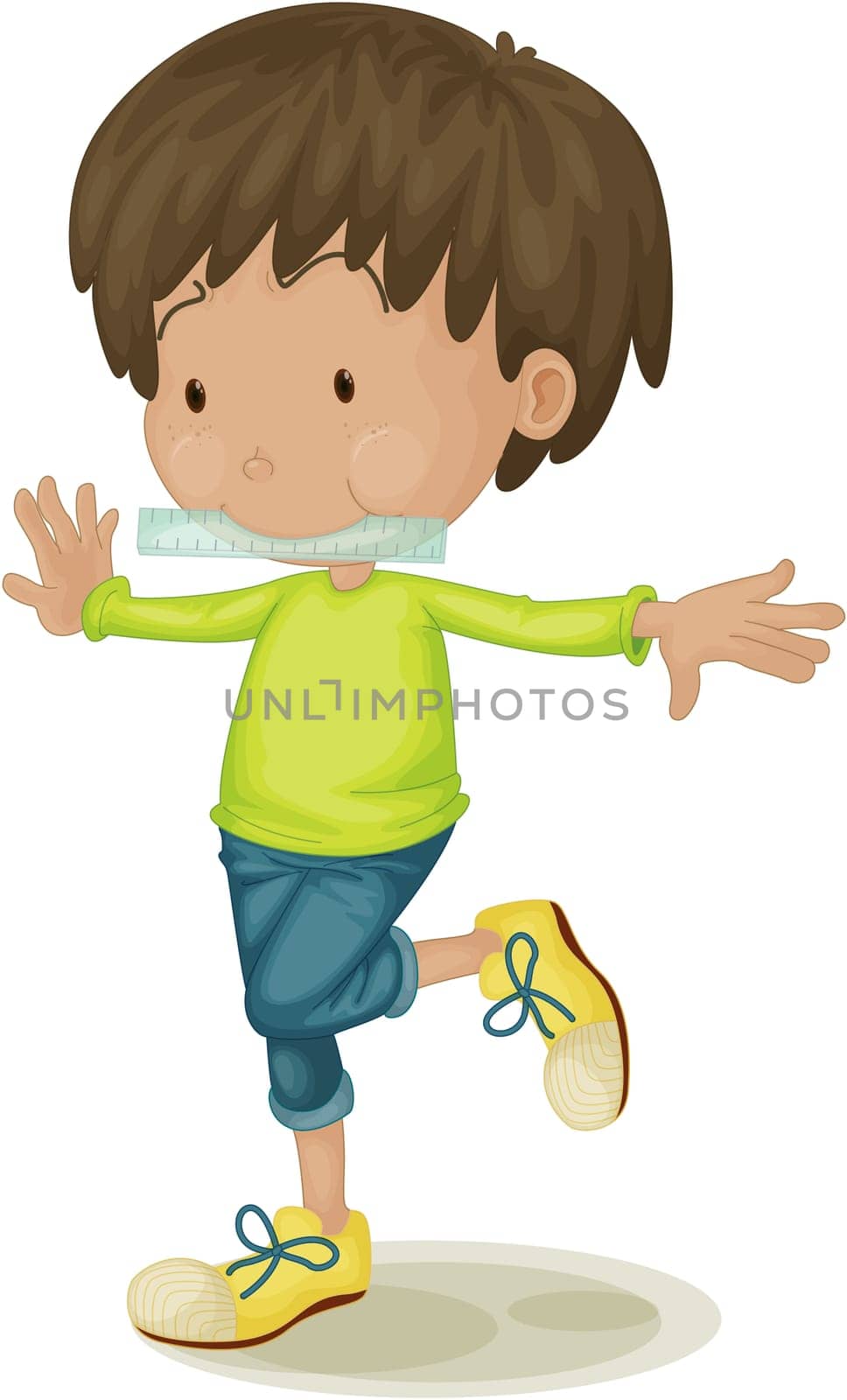 Illustration of A Boy on white background
