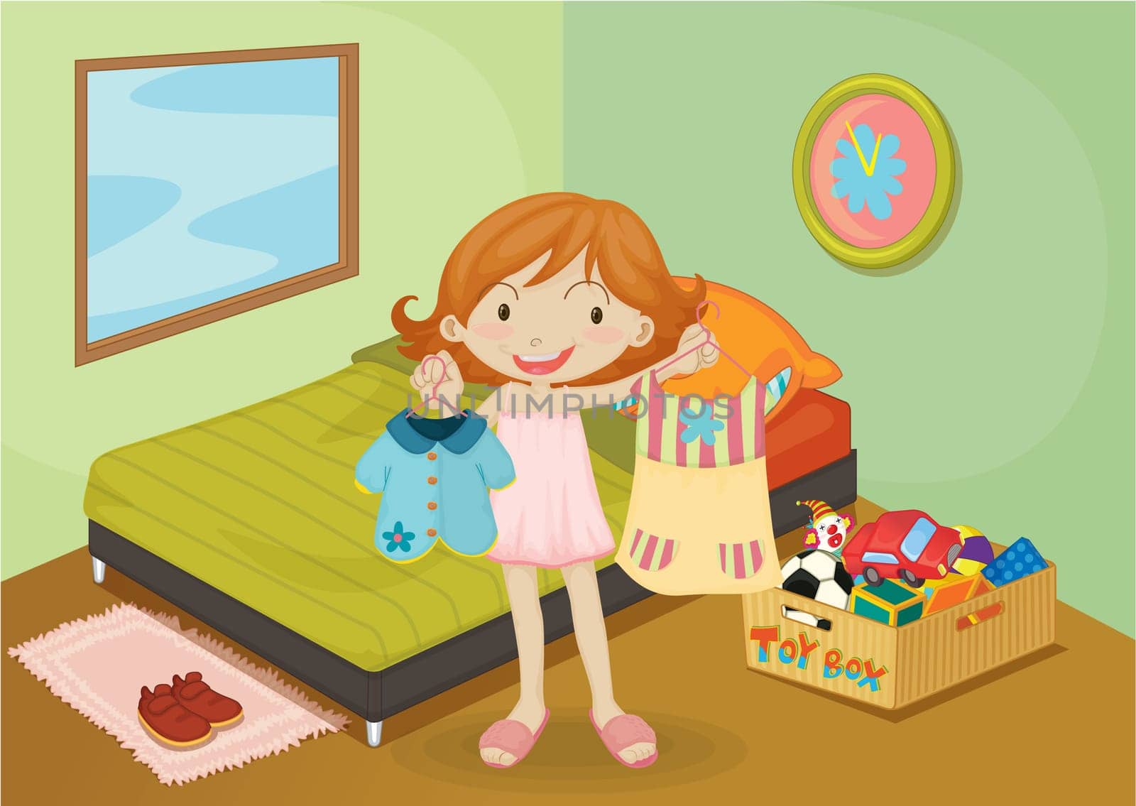 Illustration of A Girl on colorful background