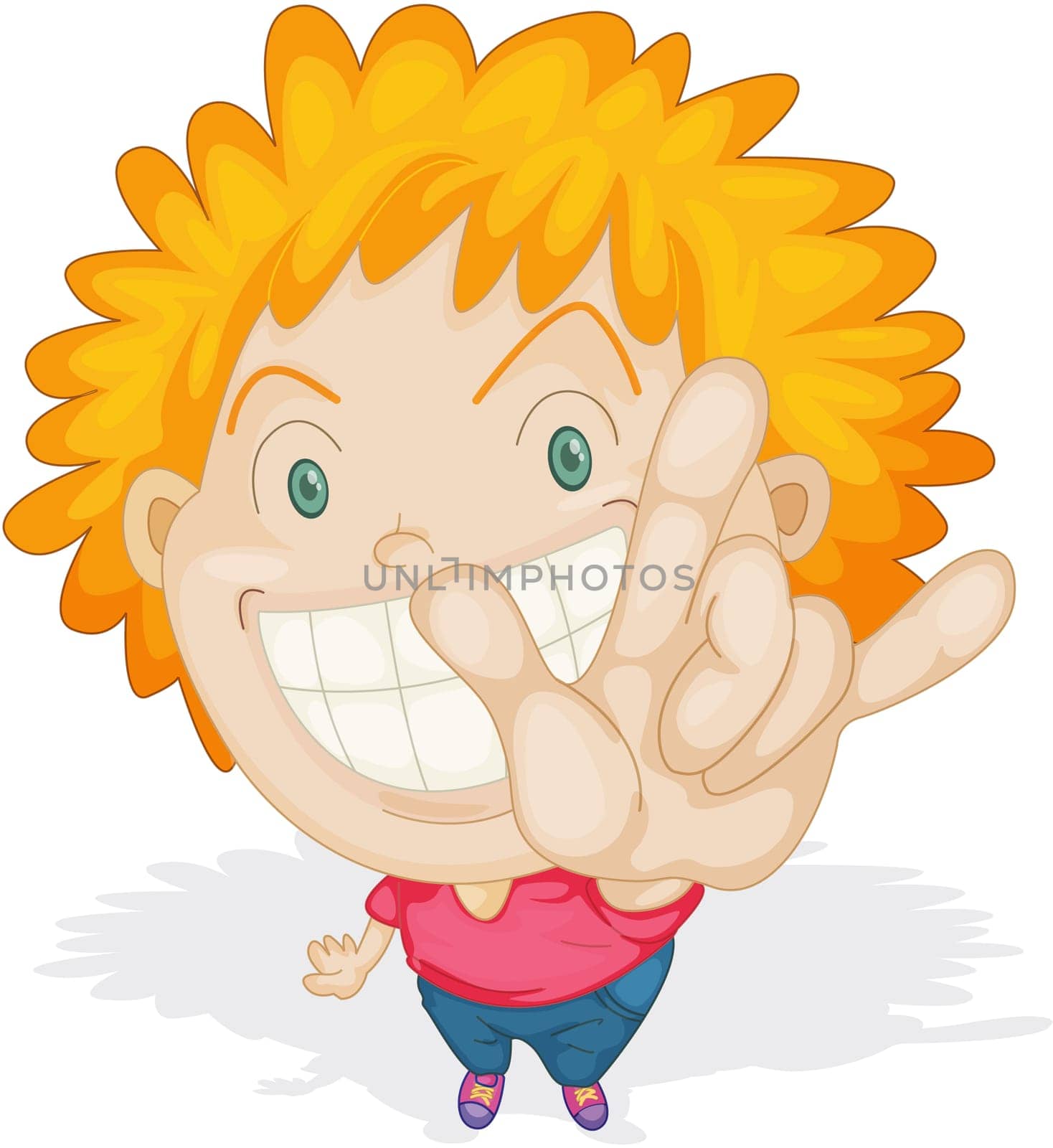 Illustration of a boy on a white background