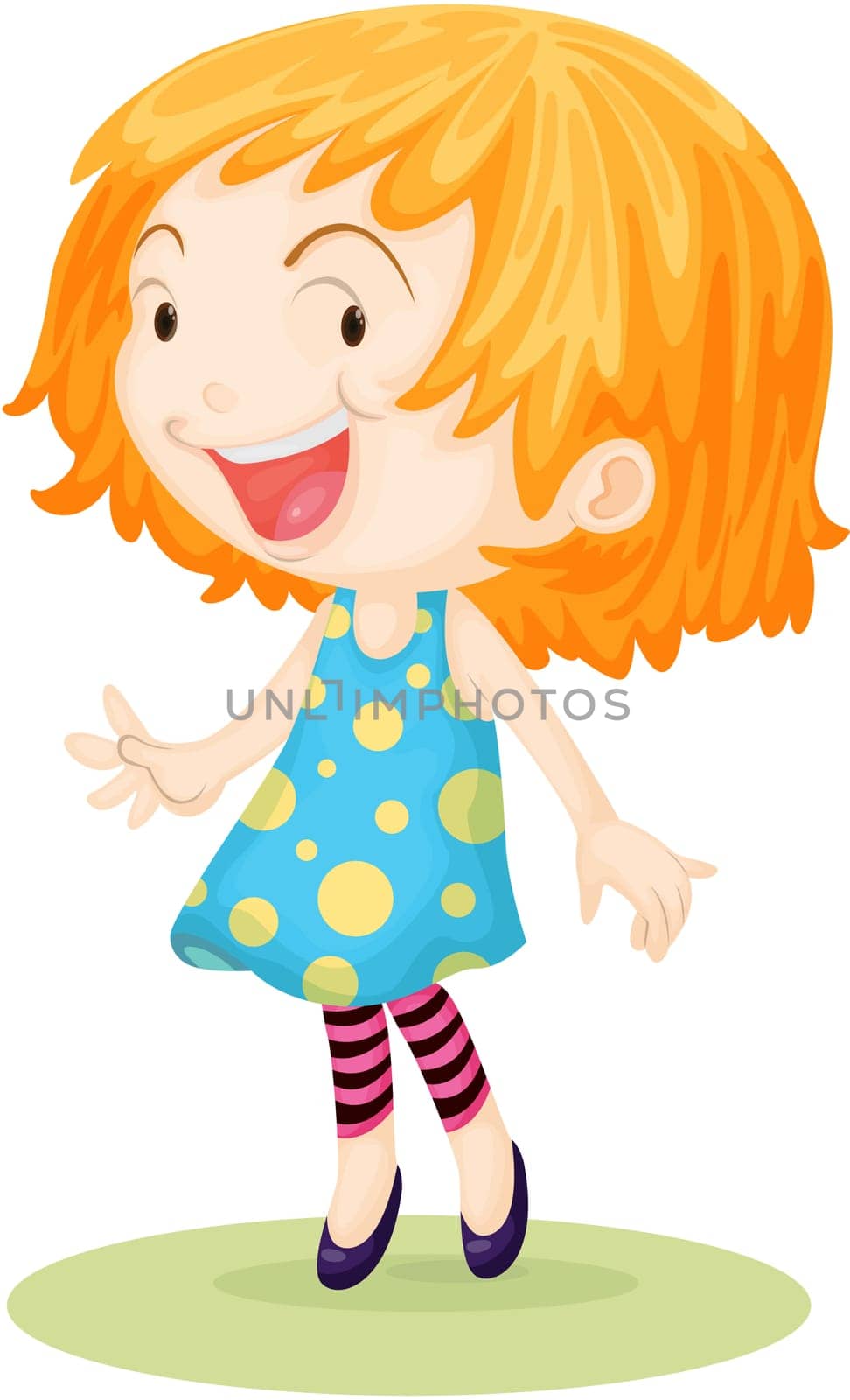 Illustration of a girl on white background