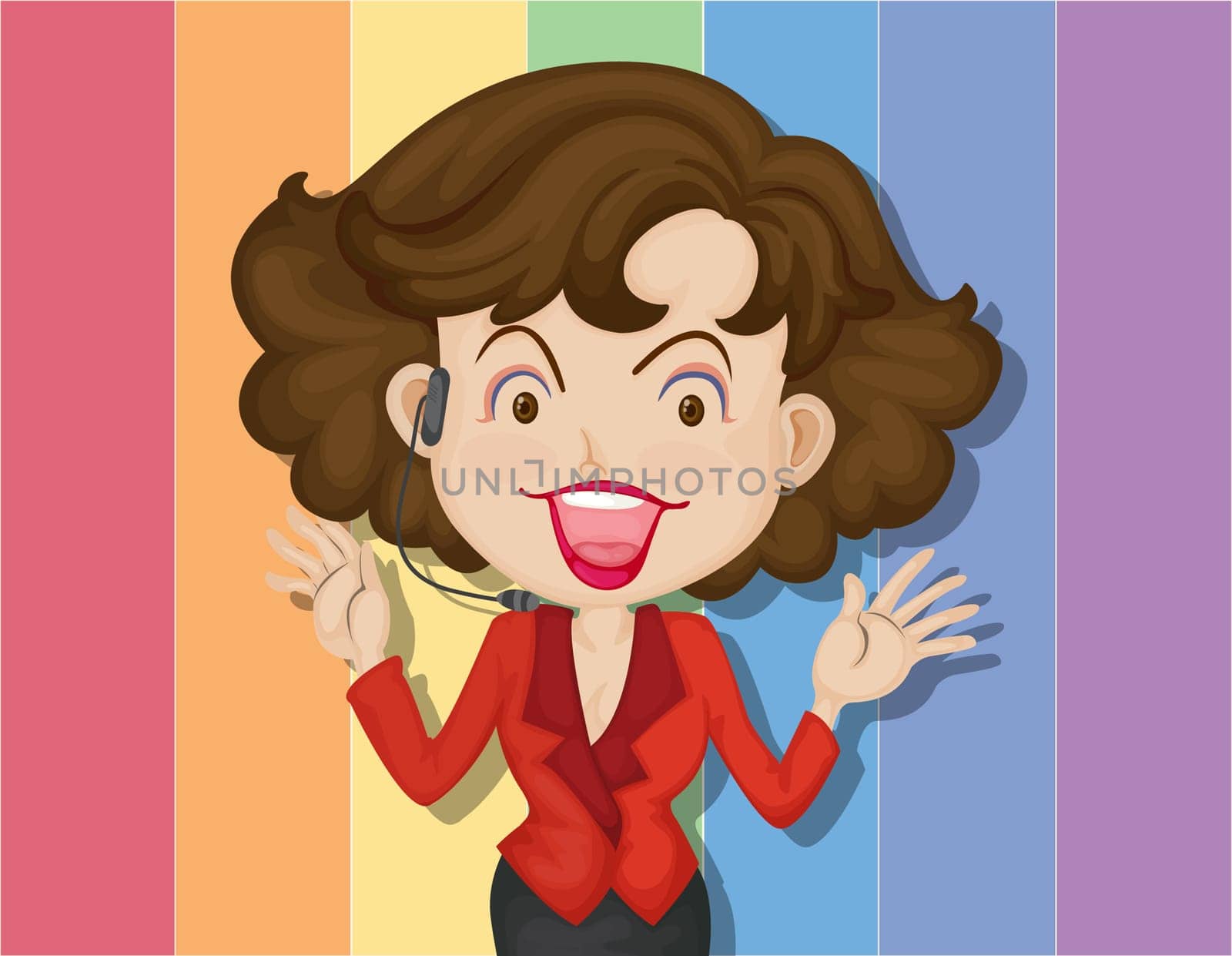 Illustration of a girl on colorful background