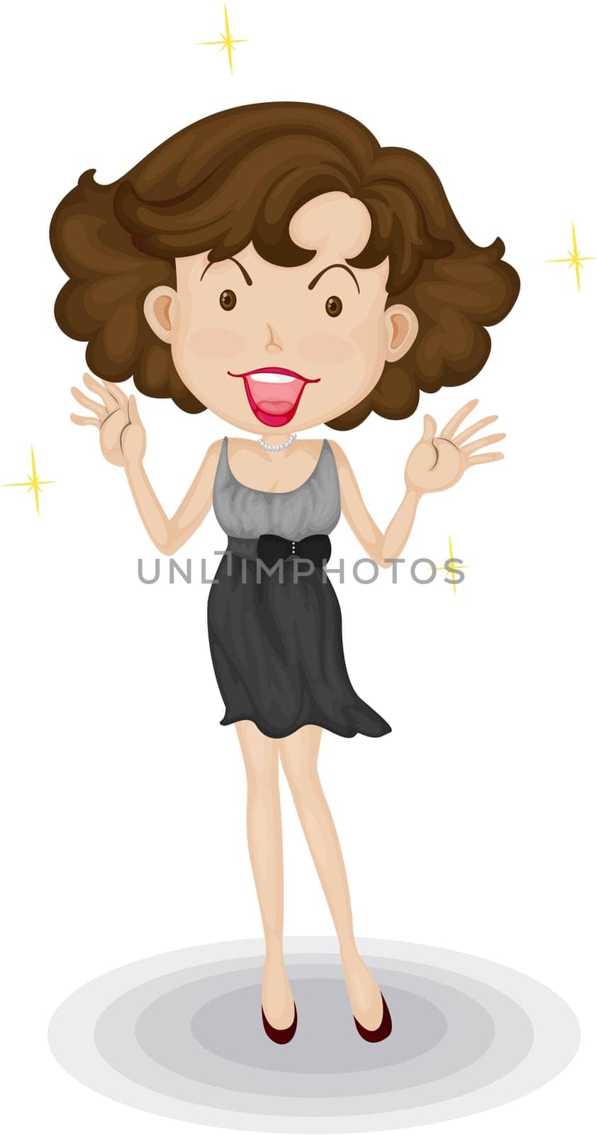 Illustration of  a girl on white background