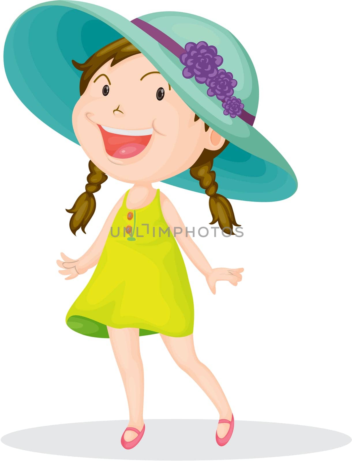 illustration of a girl on a white background
