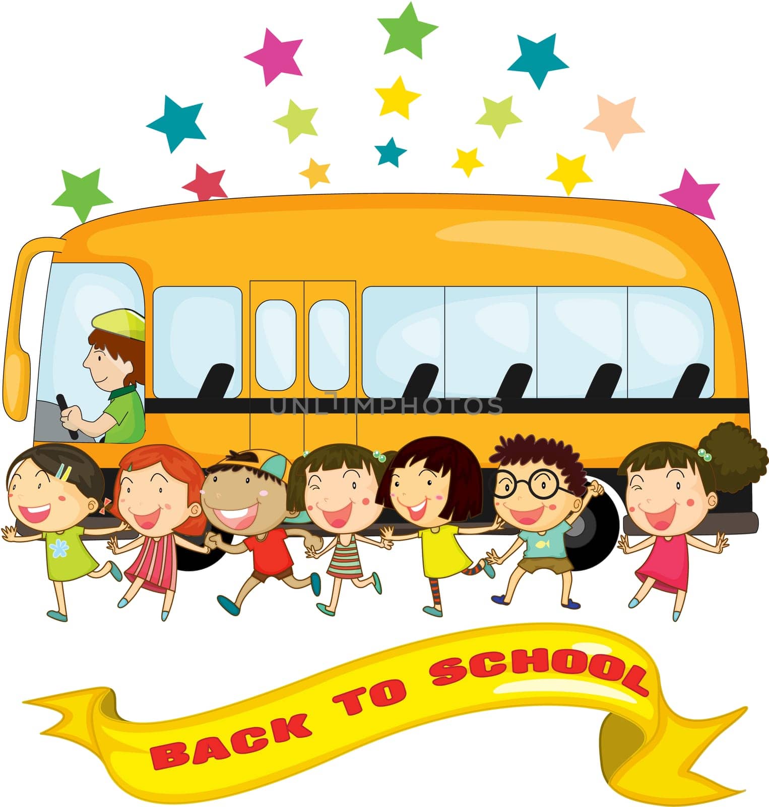 Illustration of School Friends on white background