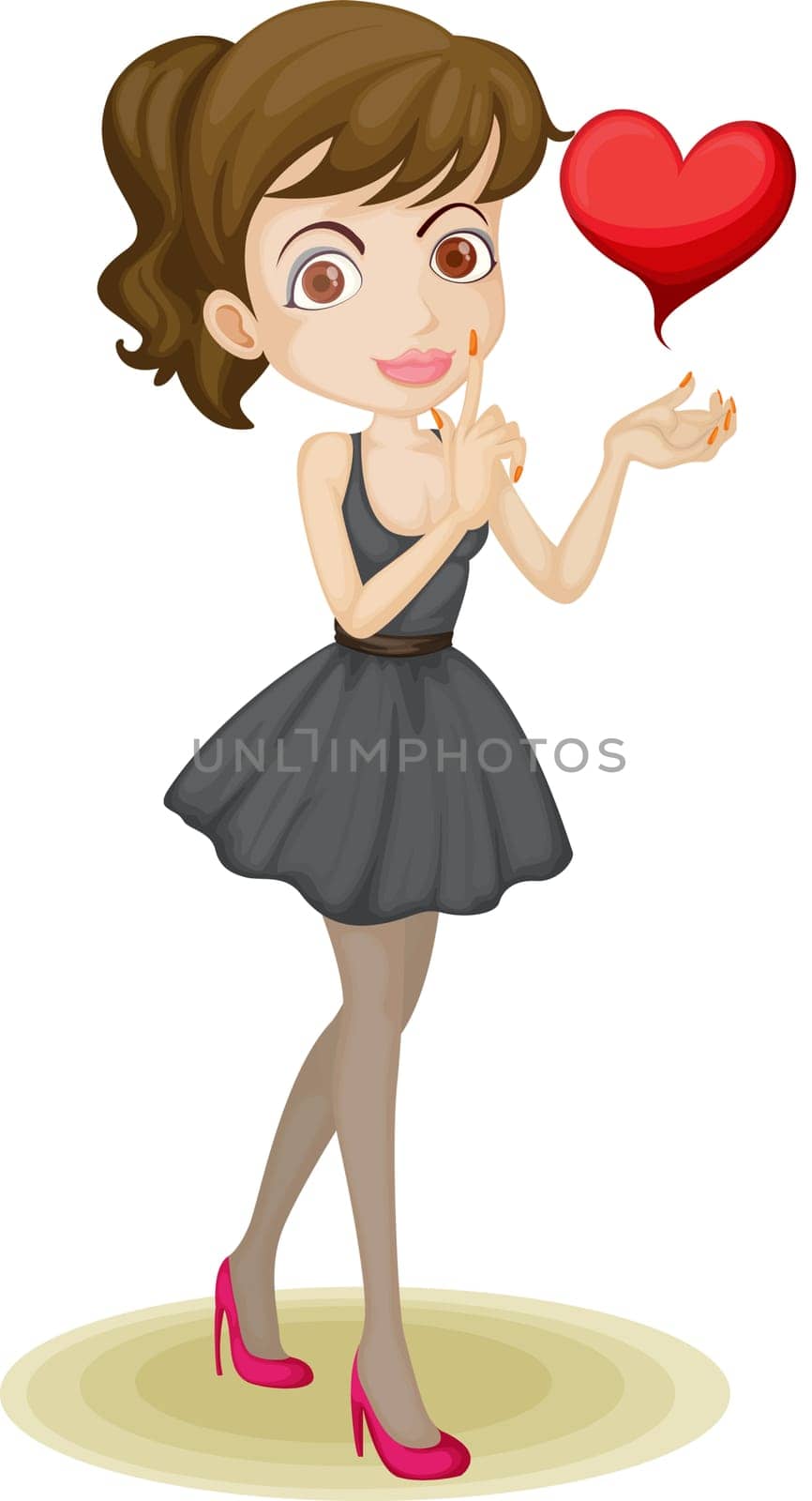 Illustration of A Girl on white background