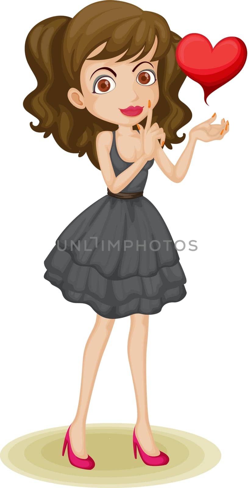 Illustration of a girl on white background