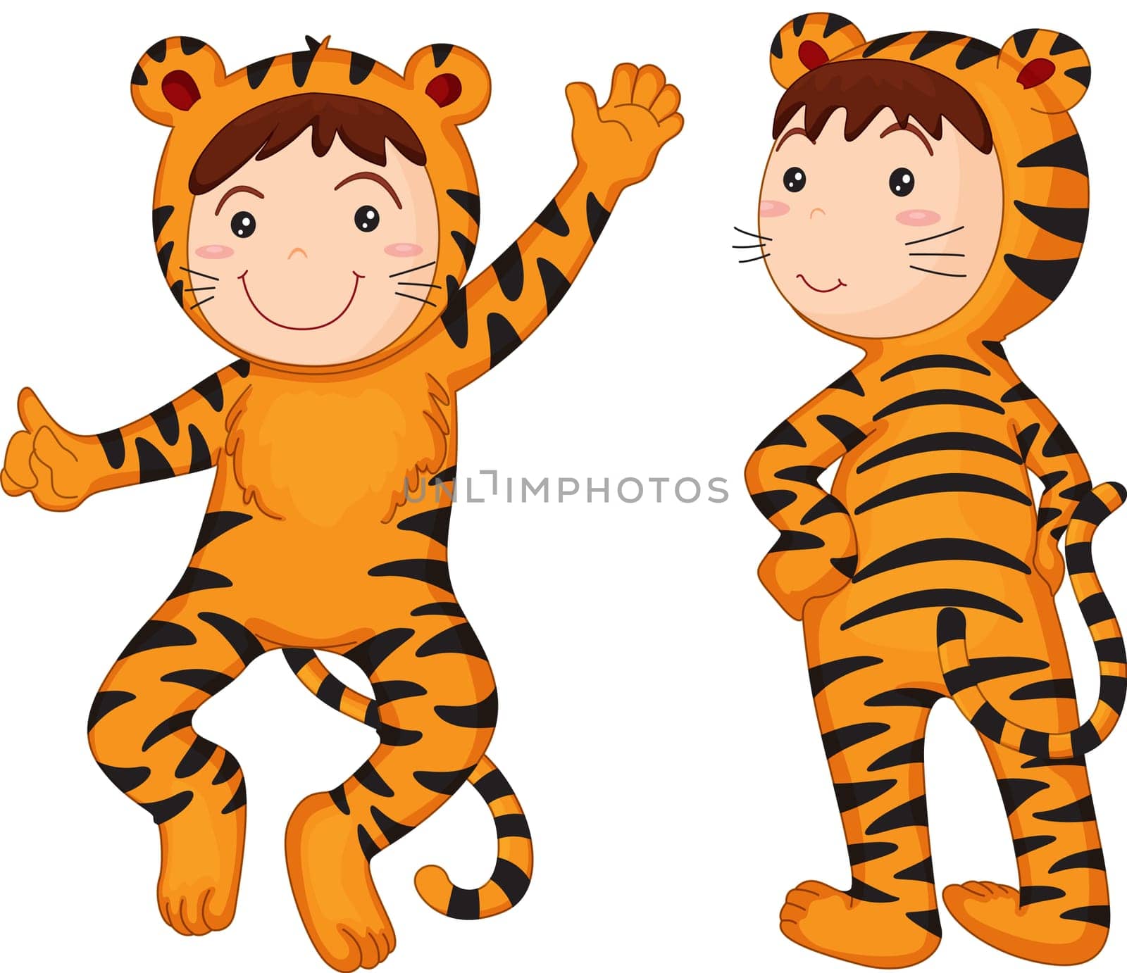 two children dressed up as tigers