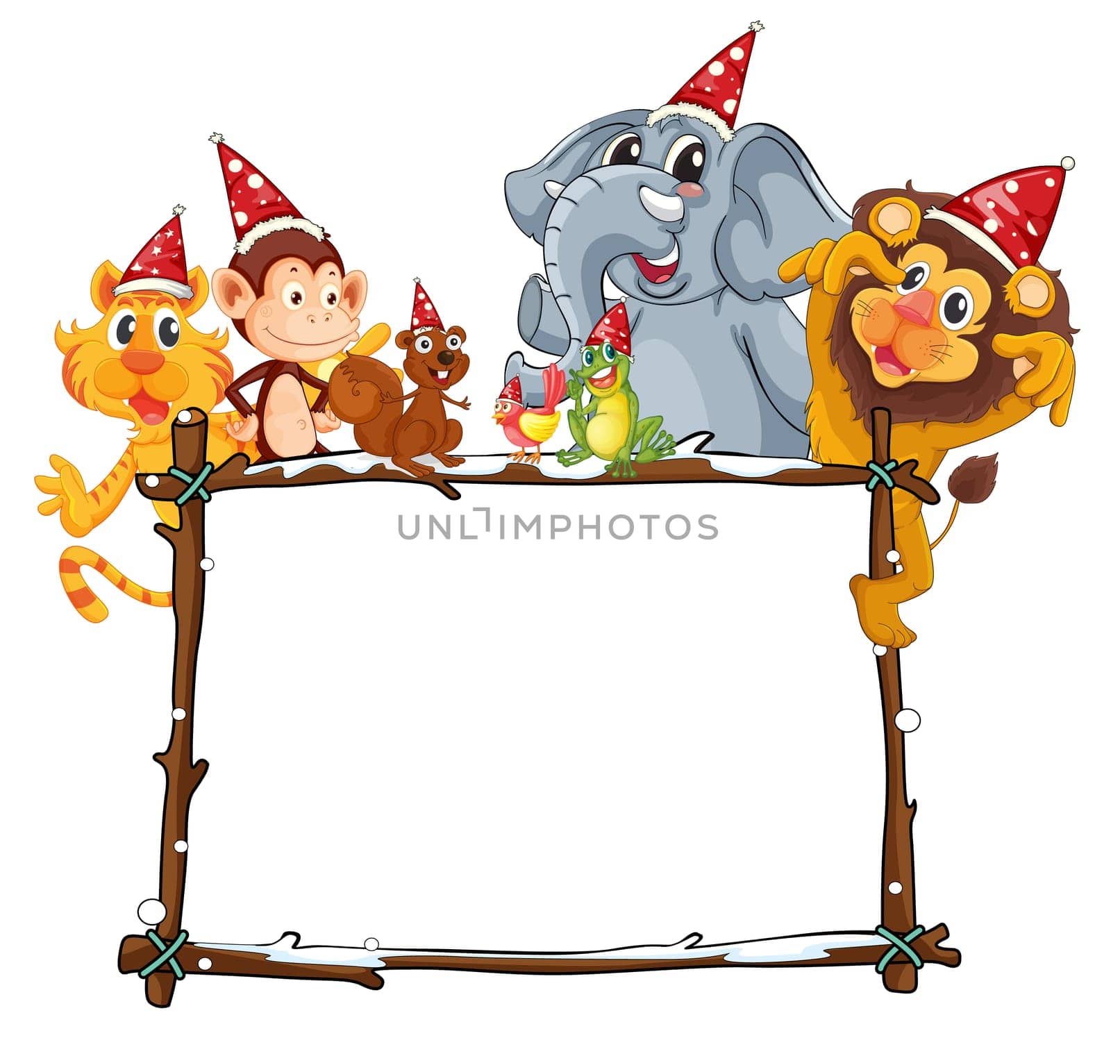 illustration of various animals on a white background