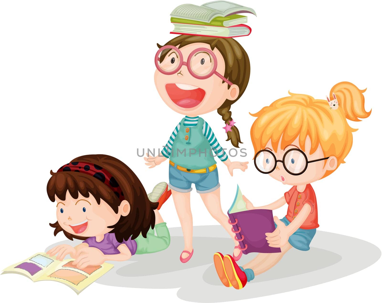 illustration of a girls on a white background