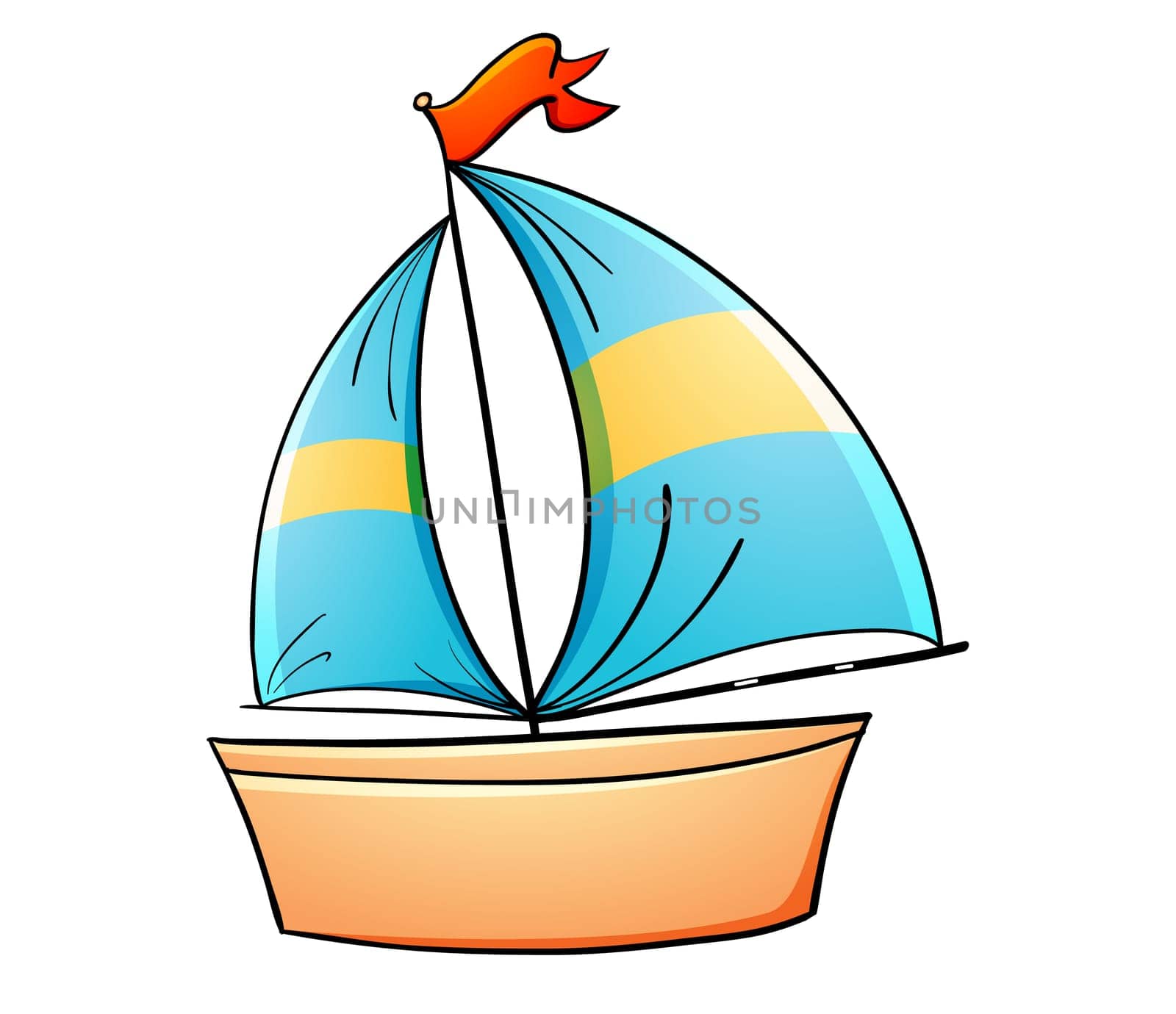 Illustration of a toy yacht