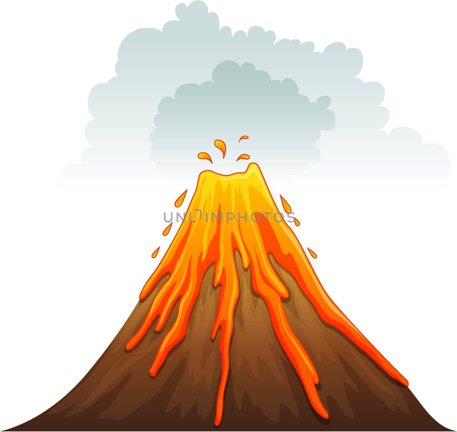 Illustration of a volcano erupting