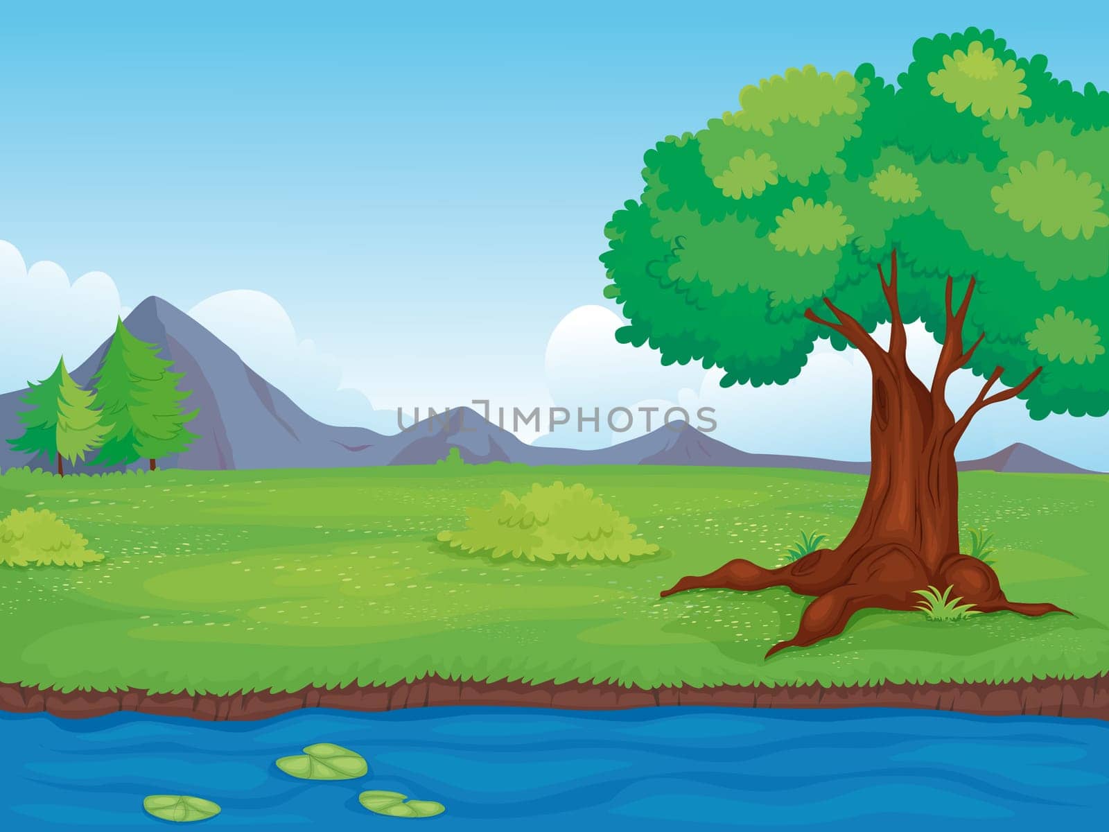 Illustration of an empty rural landscape