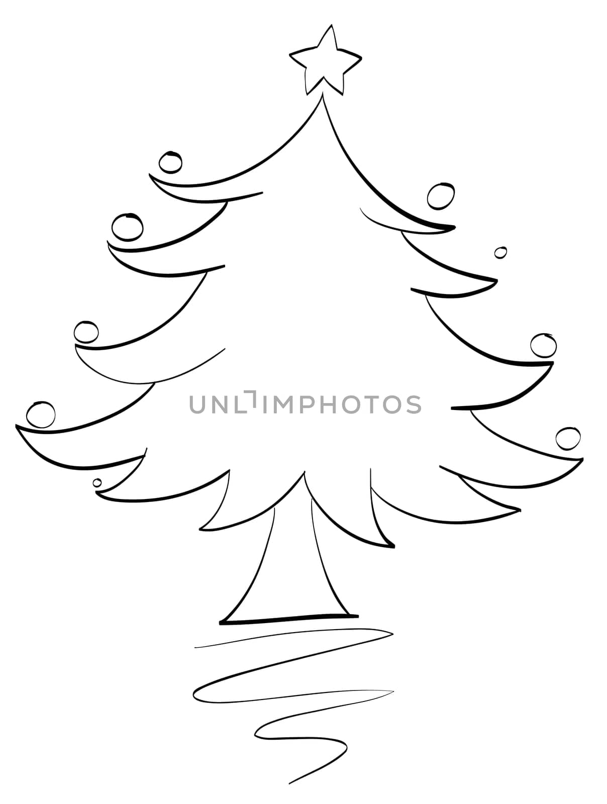 illustration of an xmas tree outline