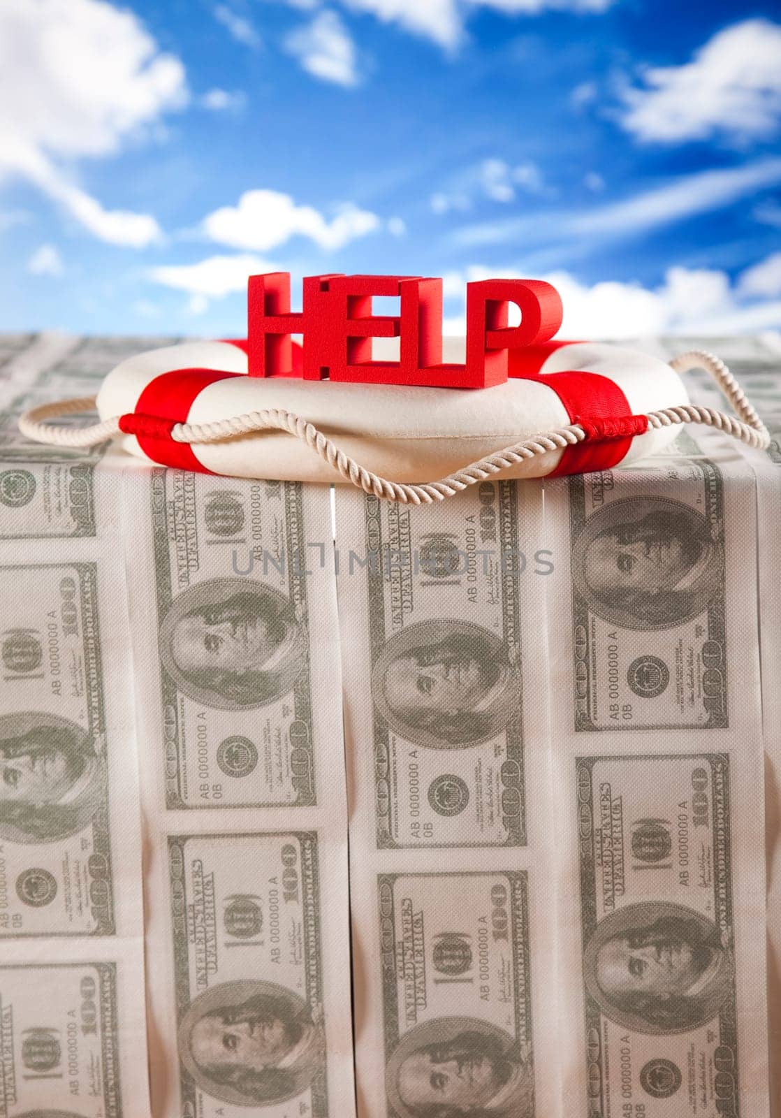 Lifebuoy and help concept
