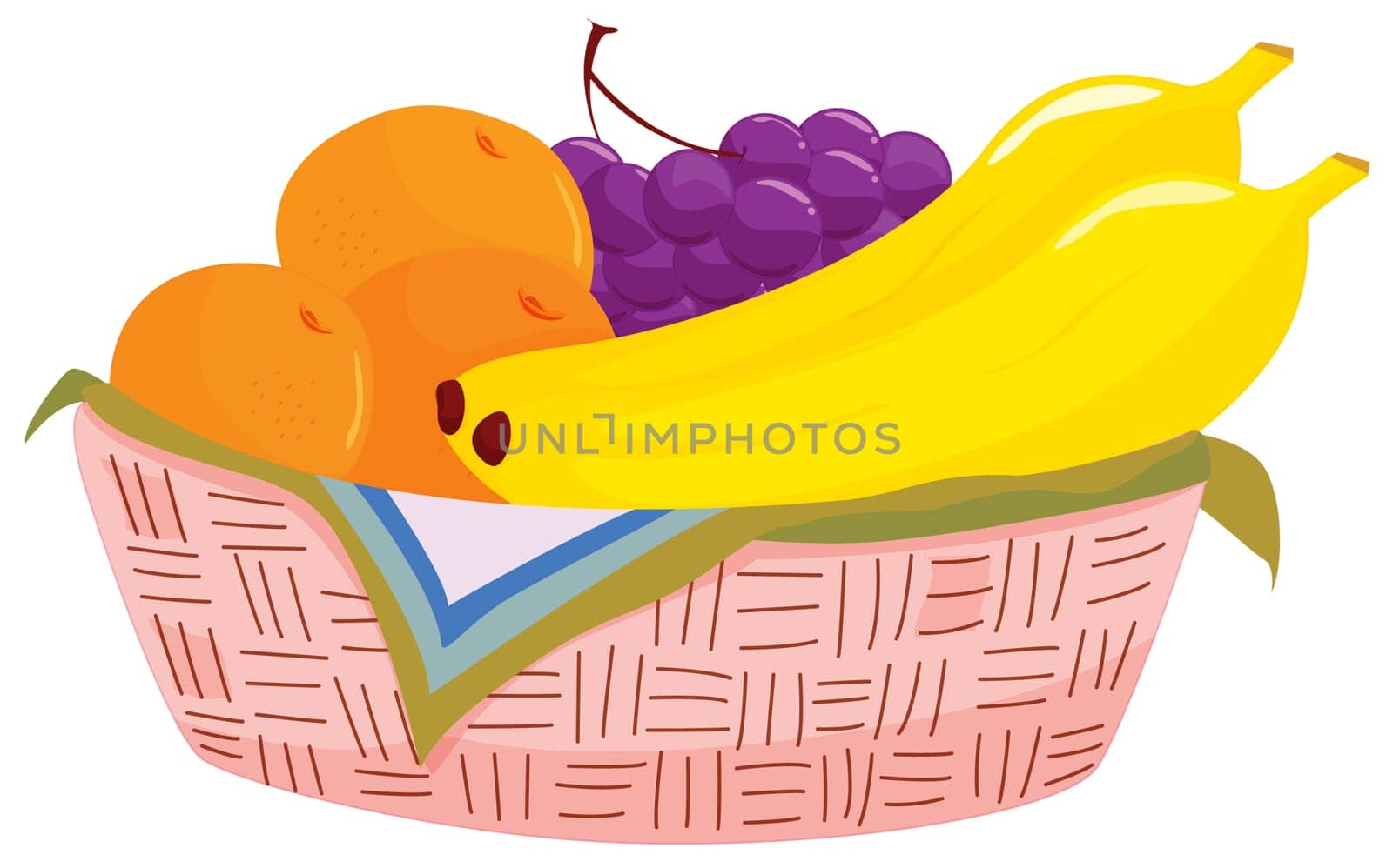 Illustration of a basket of fruit