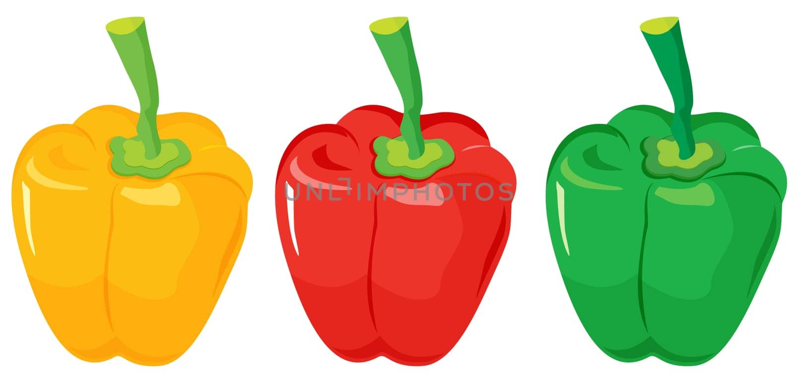 yellow, red and green capsicum