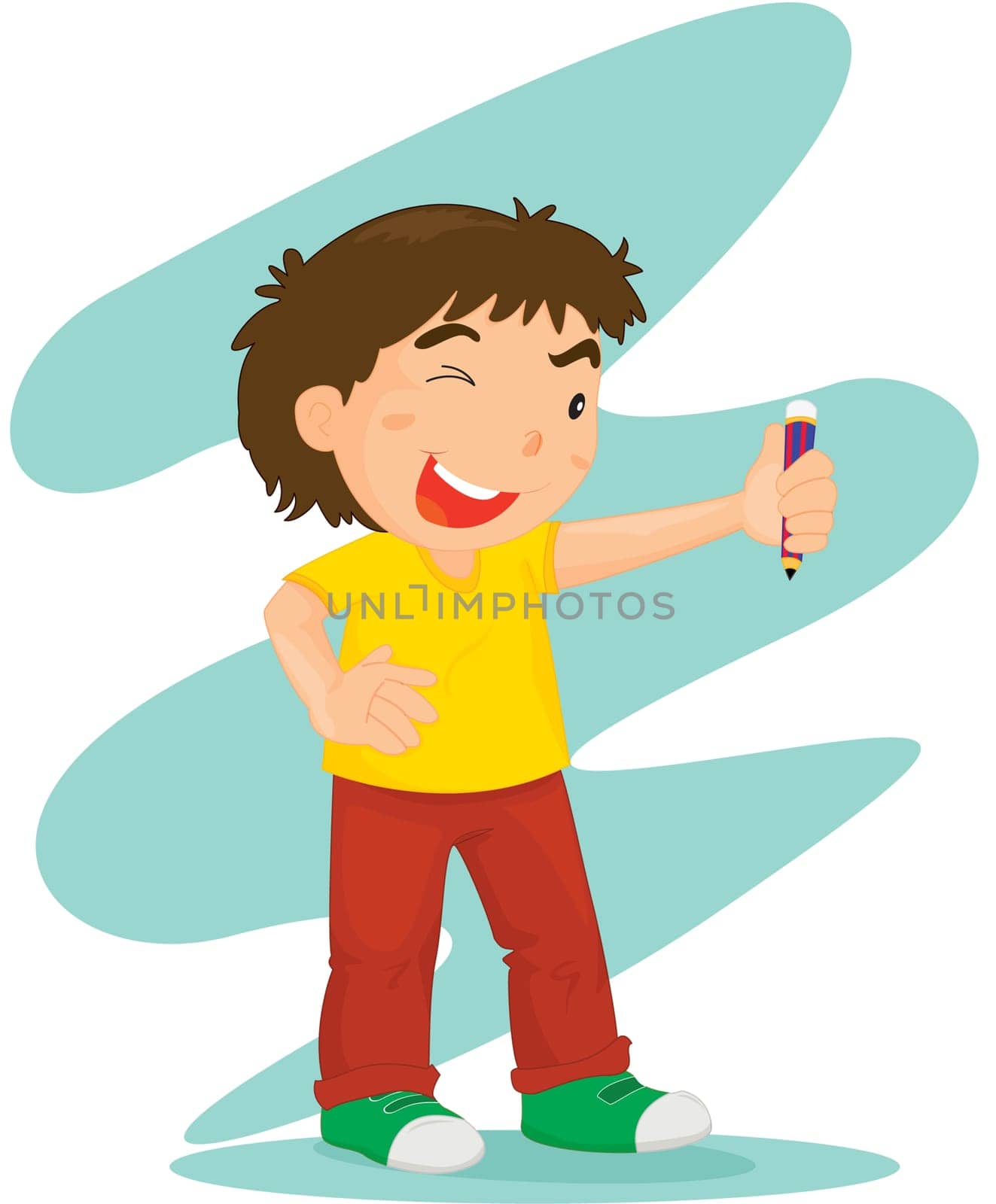 Illustration of a young artist