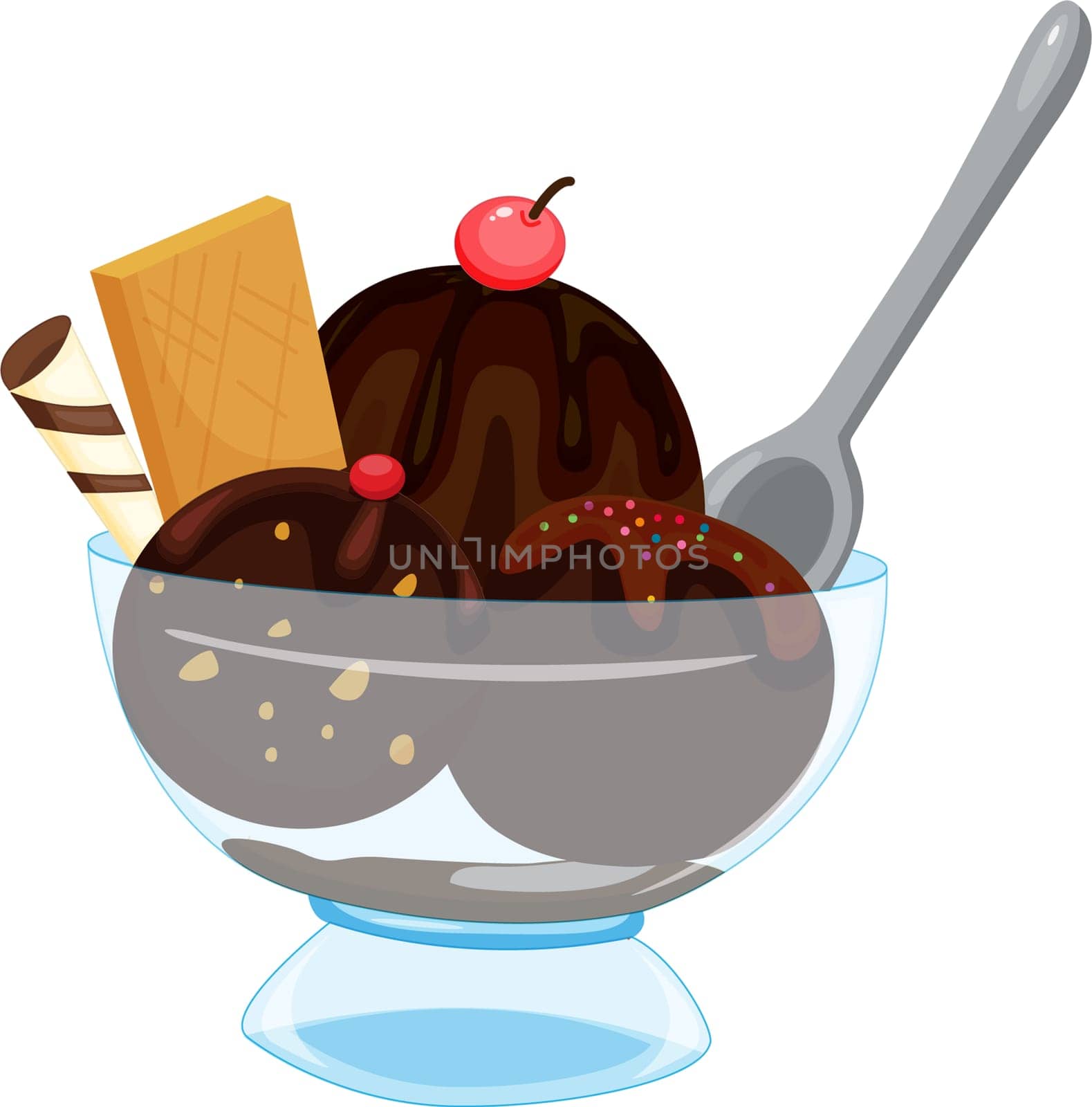 illustration of three scoops of ice-cream