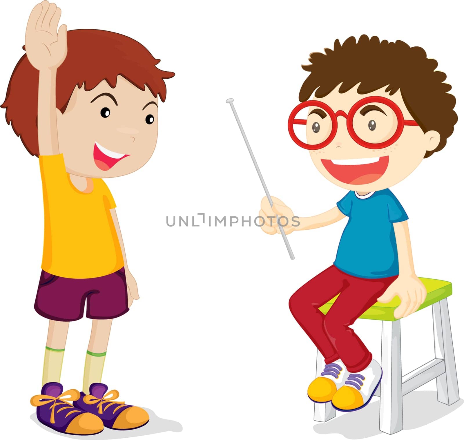 Illustration of children play one's role