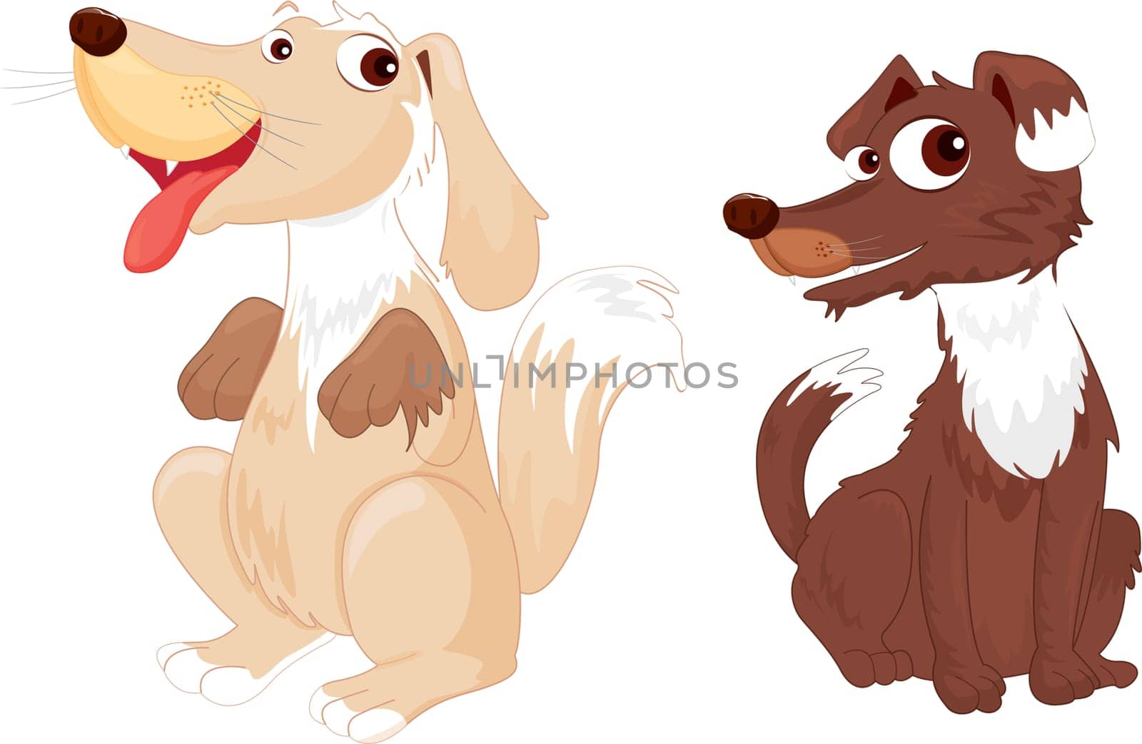 an illustration of two dogs