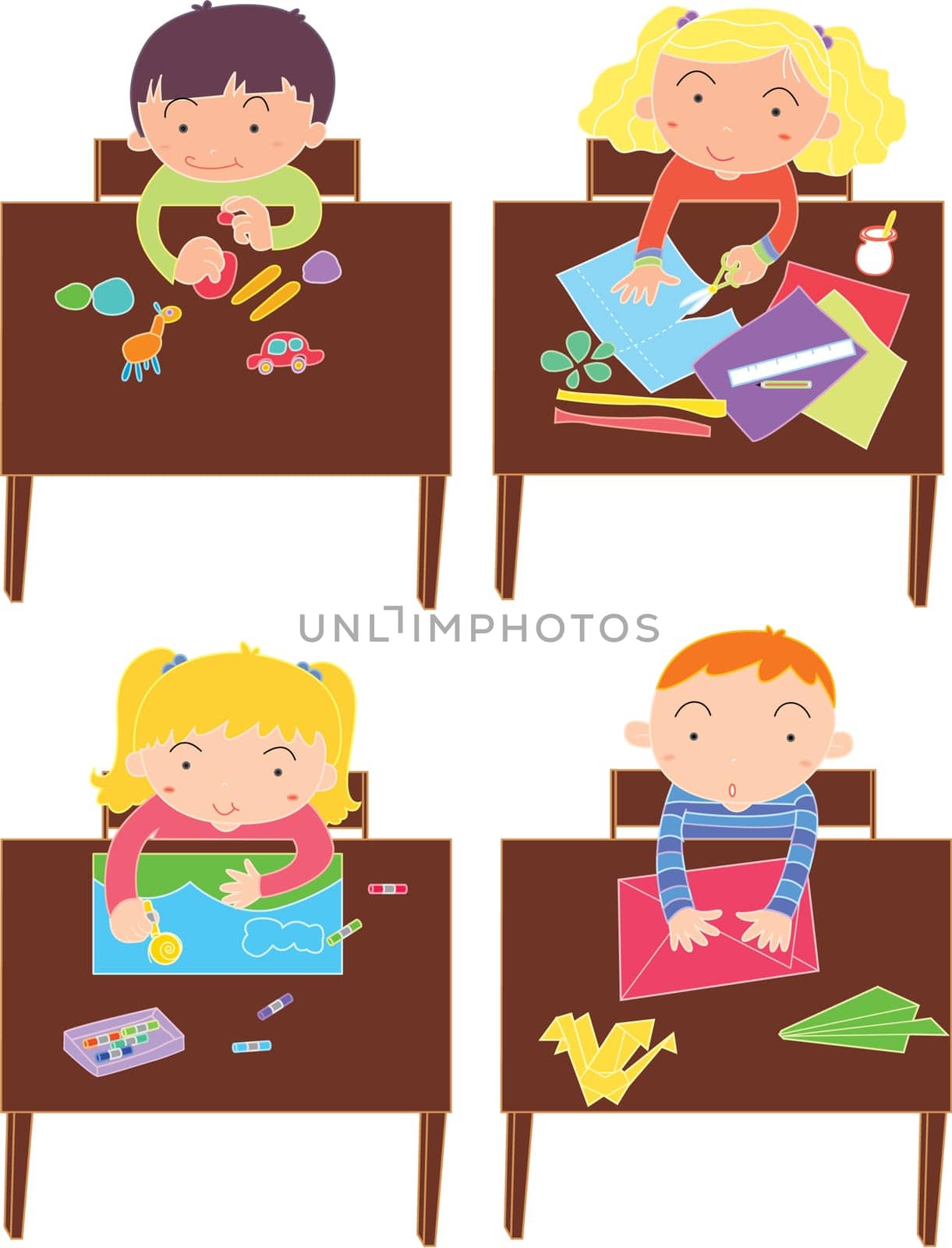 an illustration of children in a classroom
