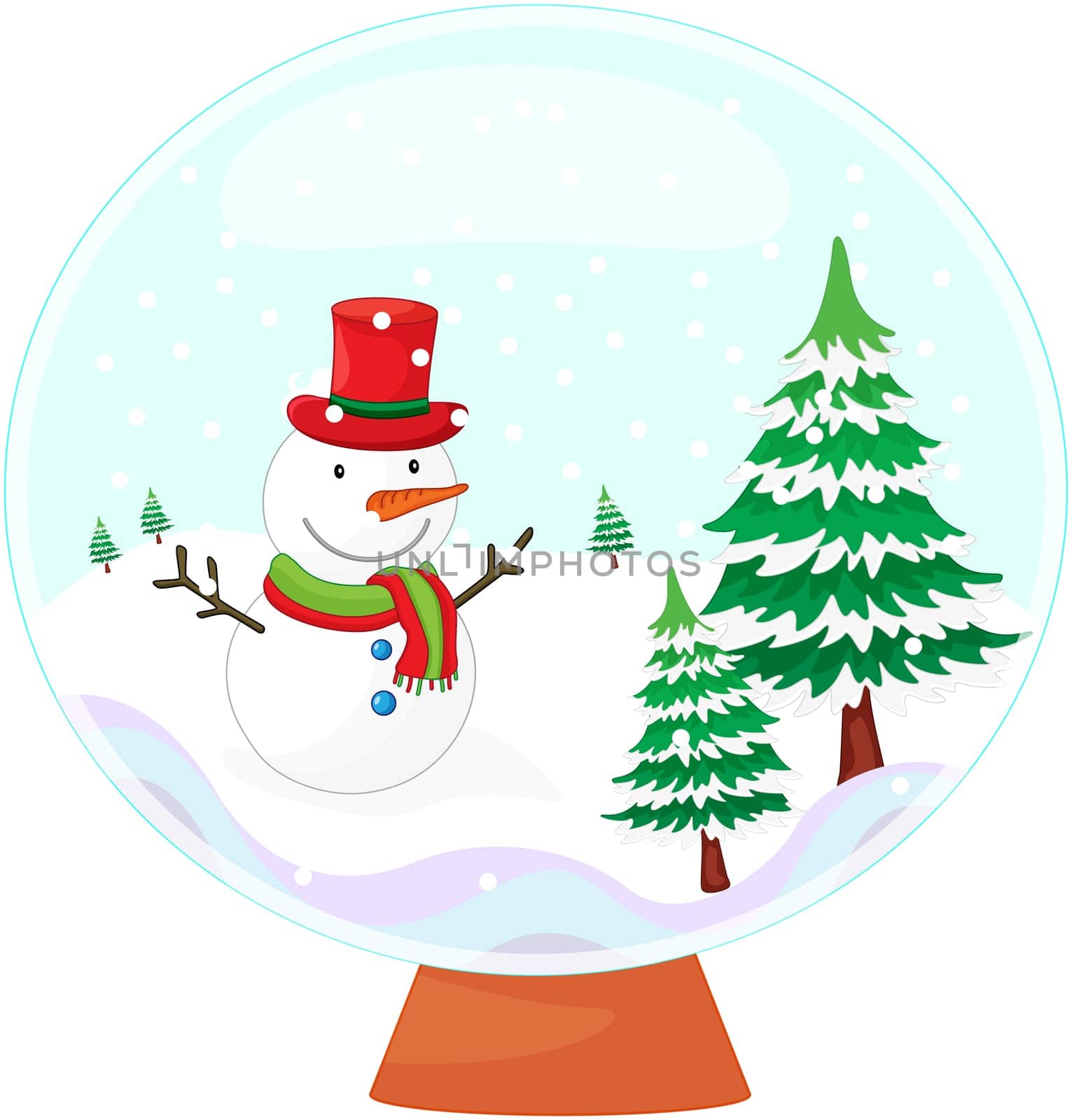 illustration of bird in snowfall