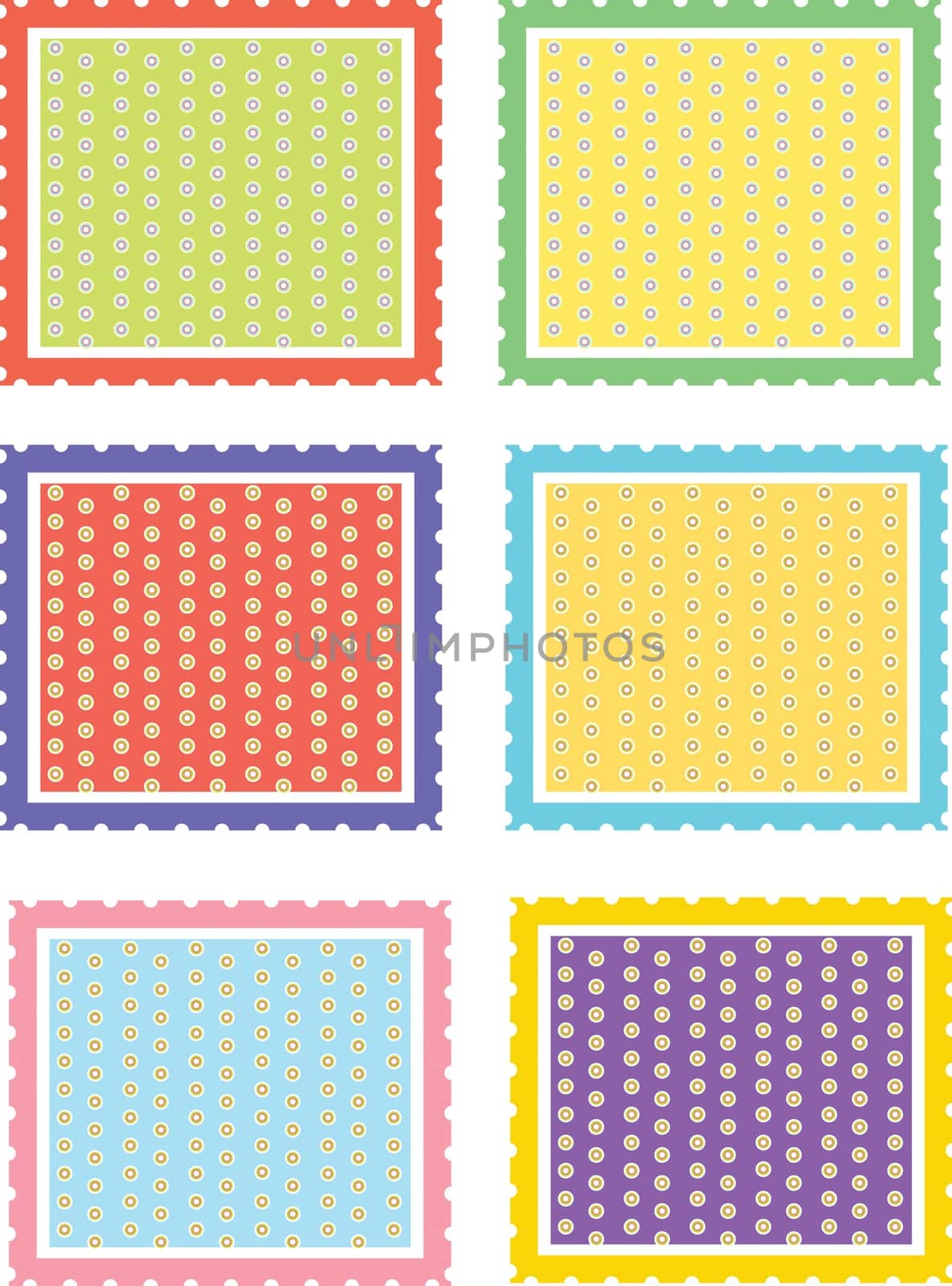 illustration of six square pattern on white