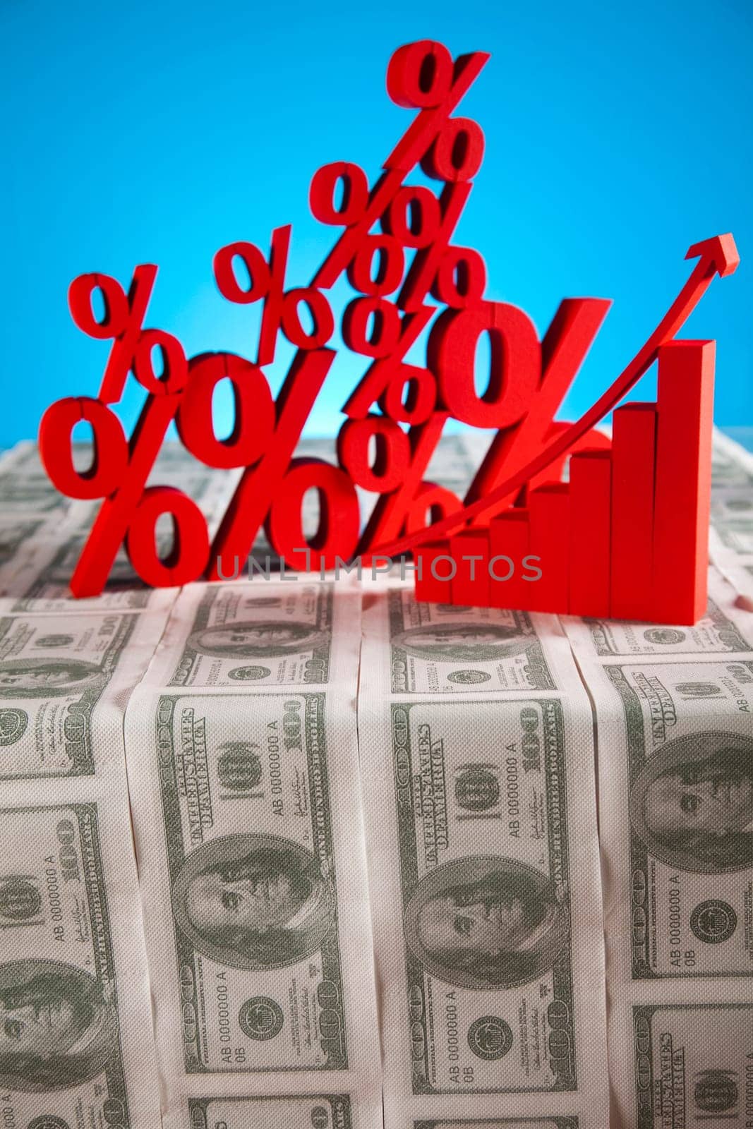 Red percentage symbol
