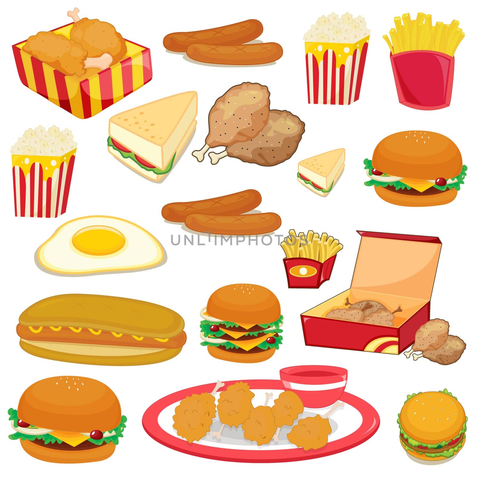 illustration of food on a white background
