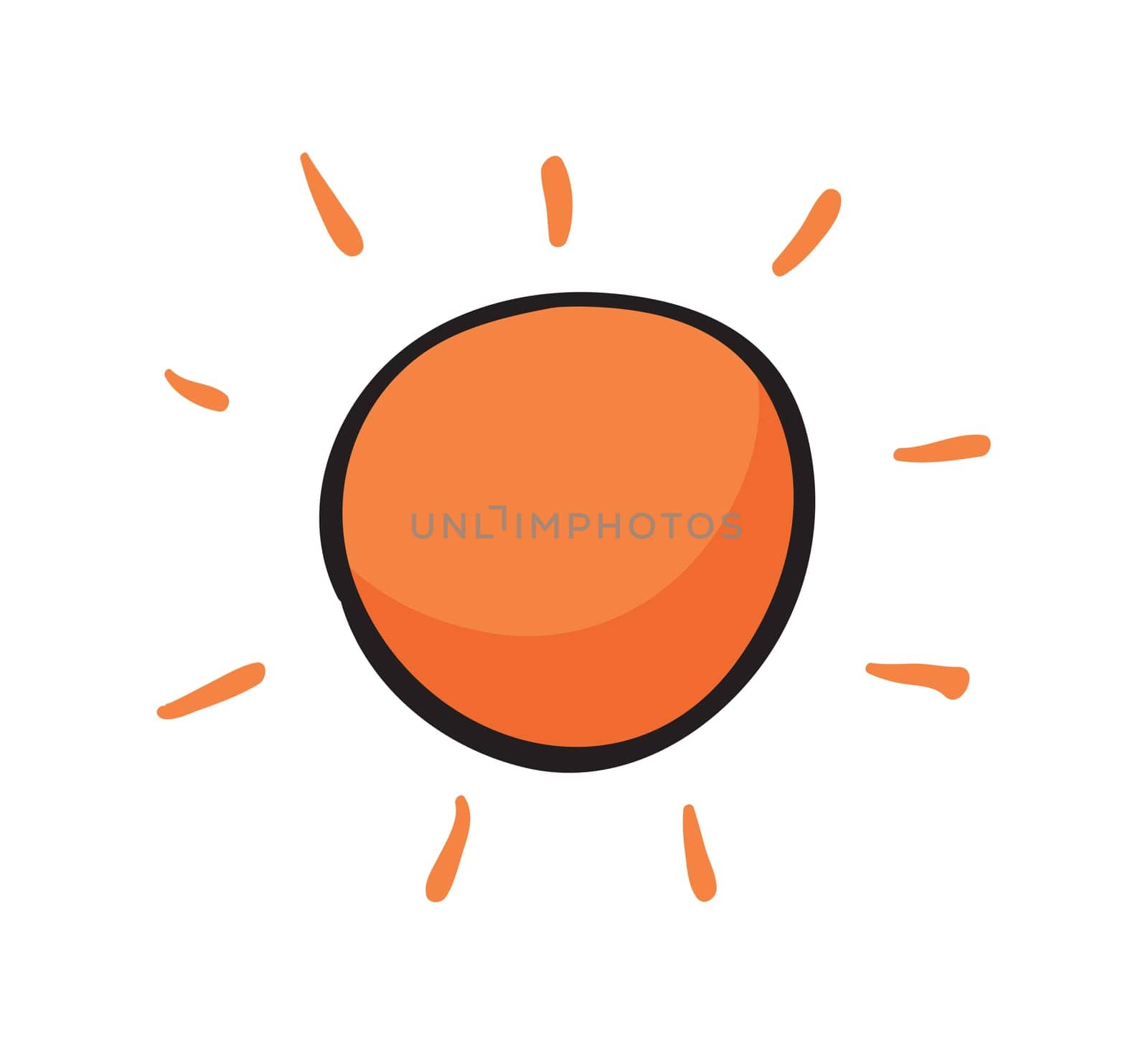illustration of the sun on white background