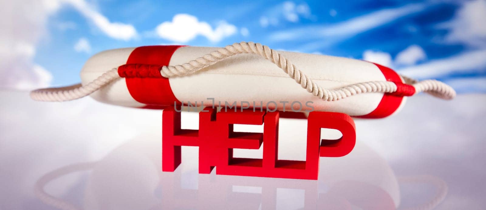 Lifebuoy and help concept