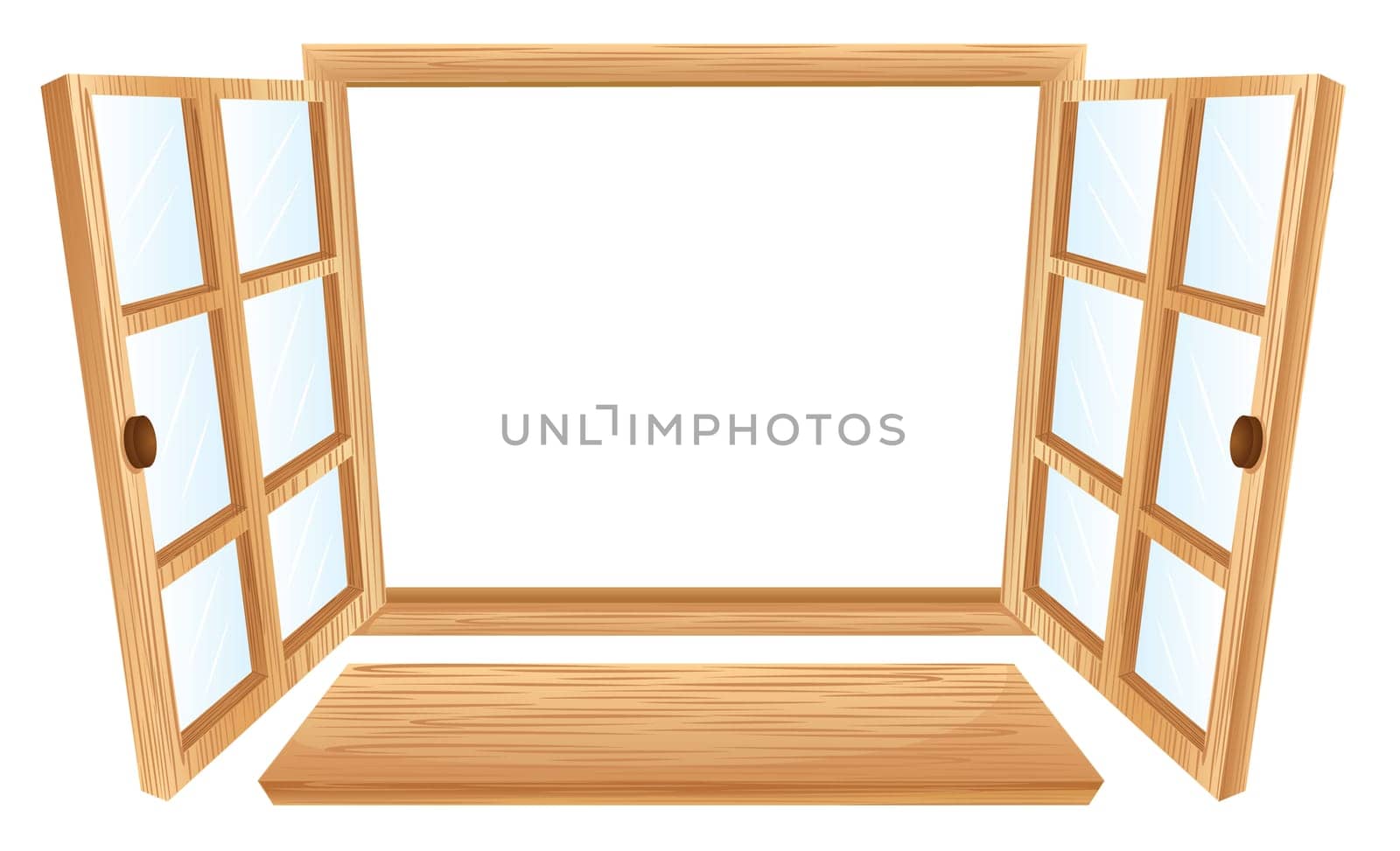 Illustration of double open windows