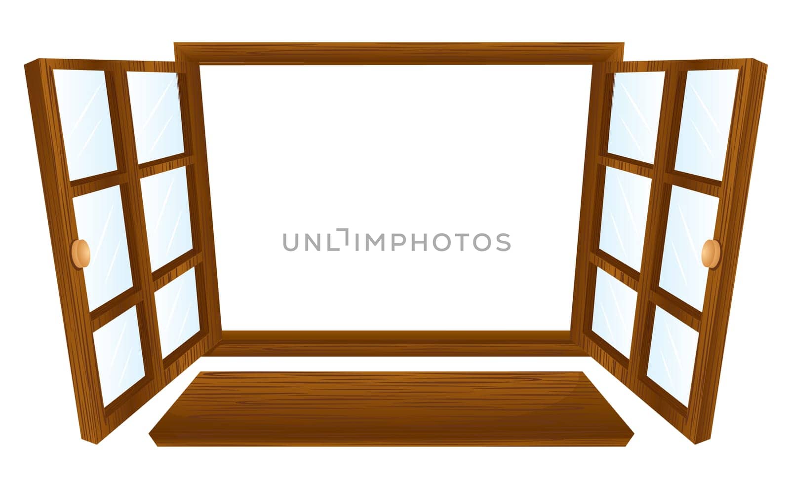 Illustration of double open windows