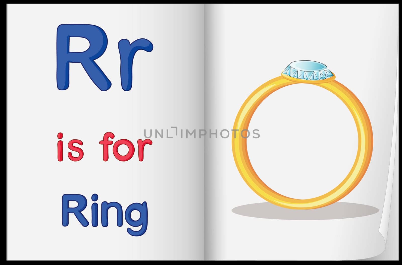Worksheet teaching a letter and word with picture