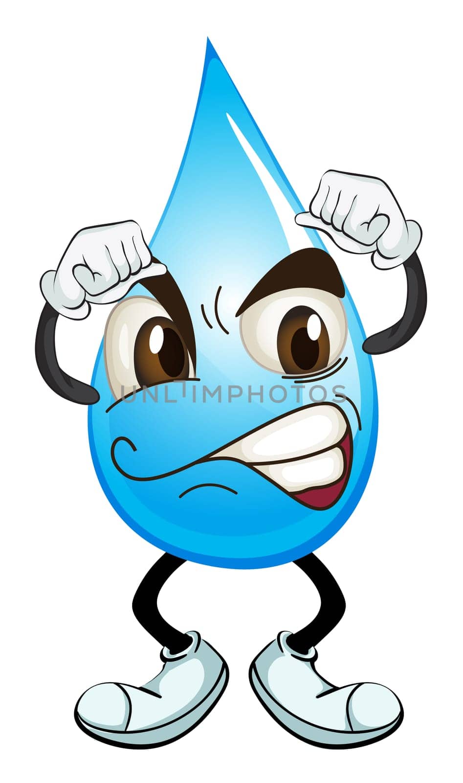 illustration of a water drop on a white background