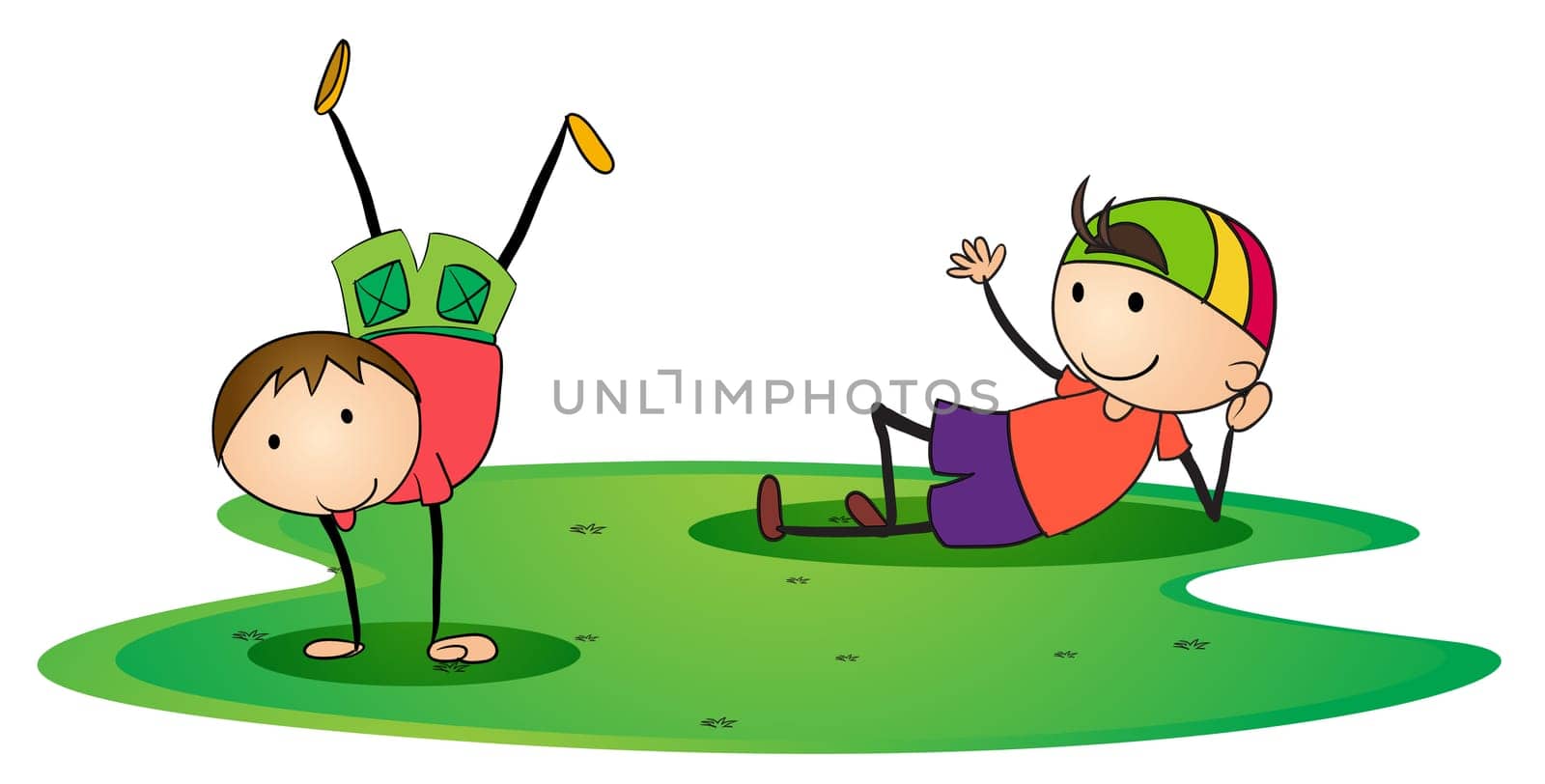 illustration of boys on a white background