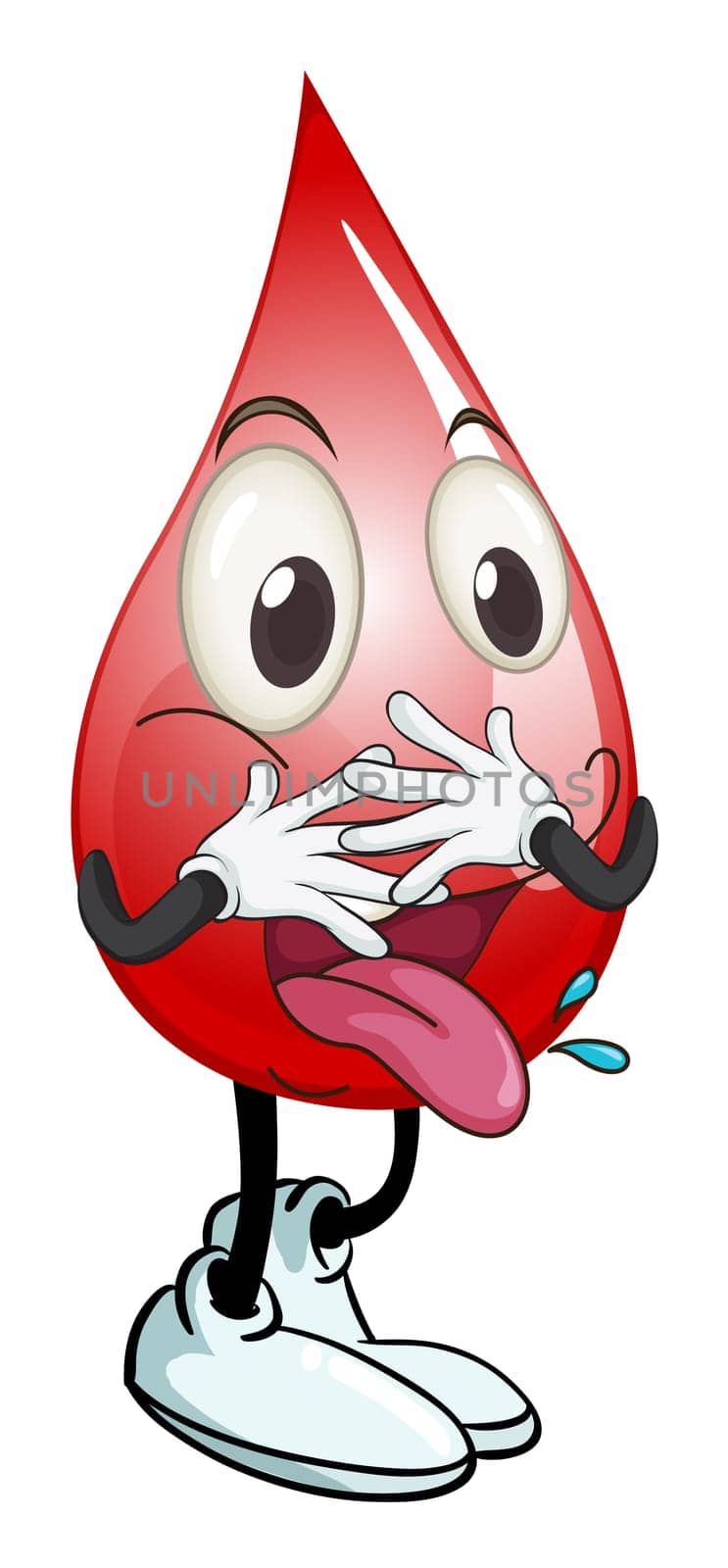illustration of a water drop on a white background