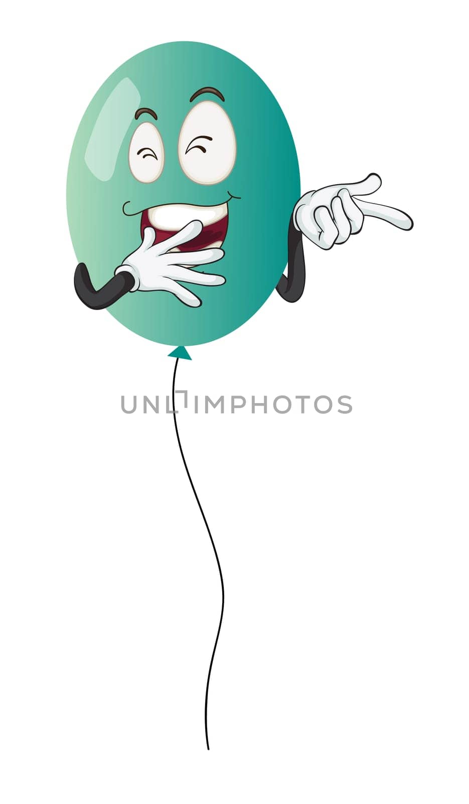 detailed illustration of a blue balloon on a white