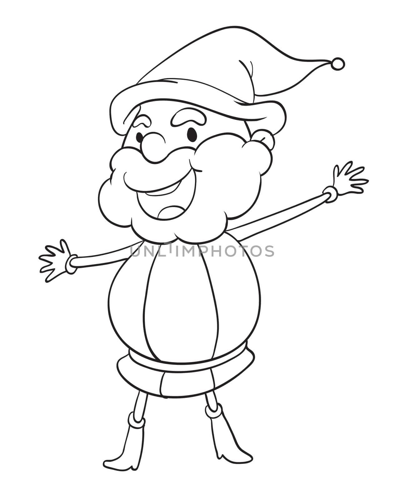 illustration of a santacluase outline on a white