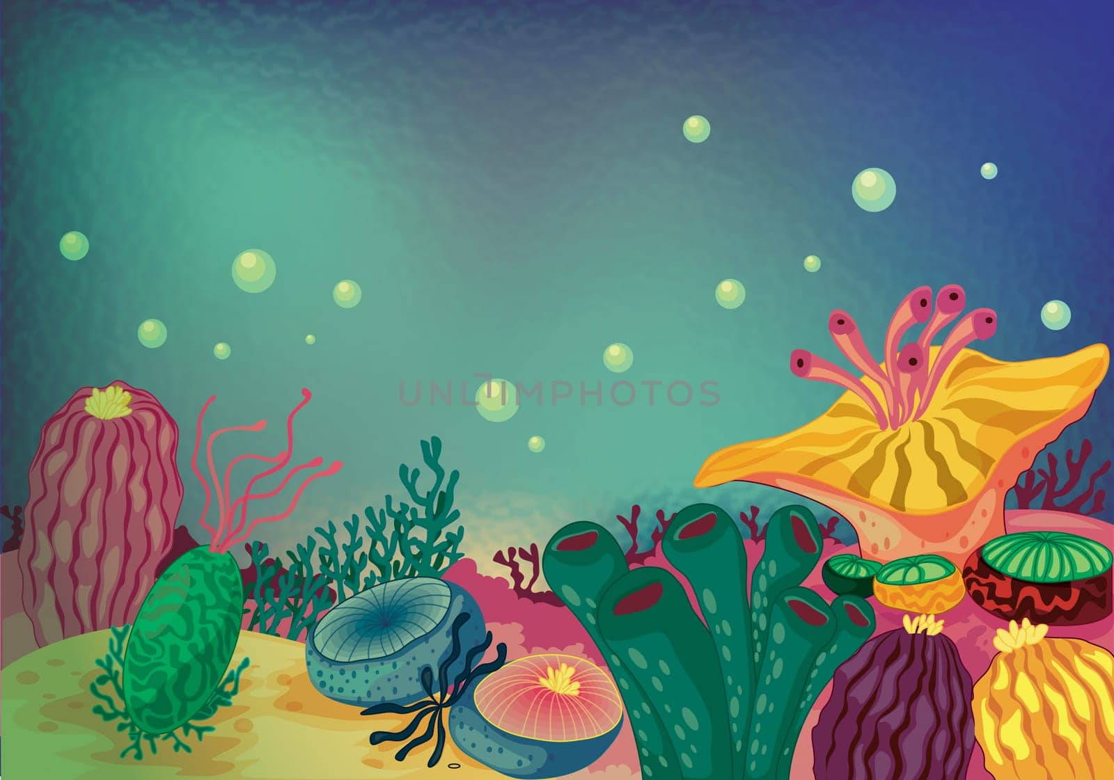 illustration of sea grass under water