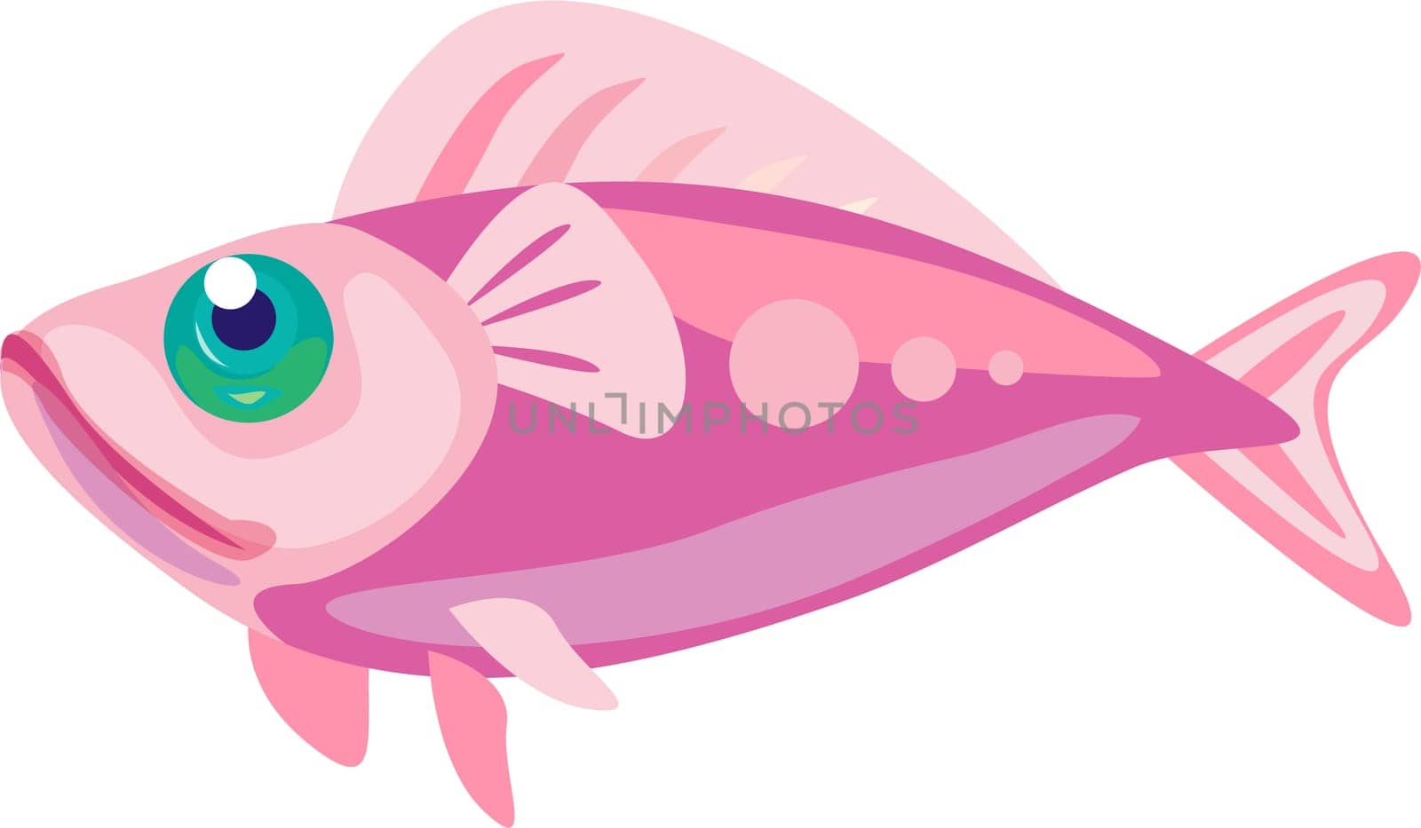 Pink fish with green shiny eye
