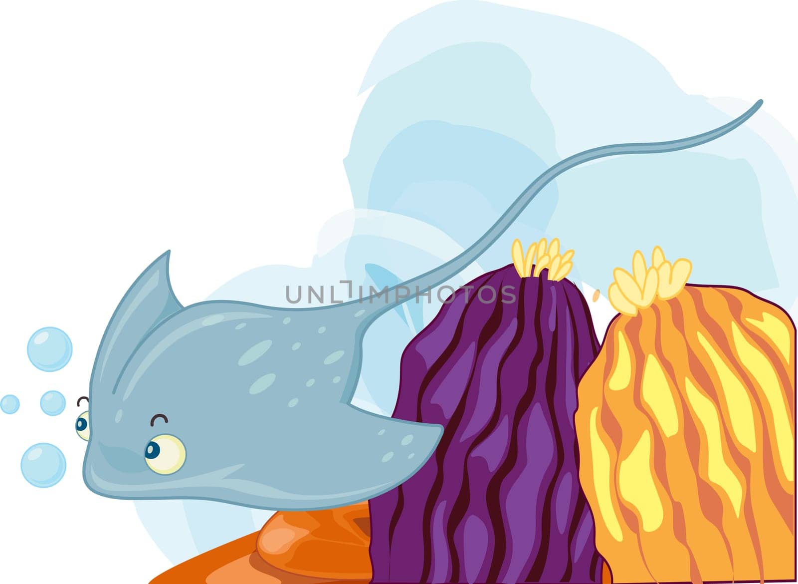illustration of sea grass under water