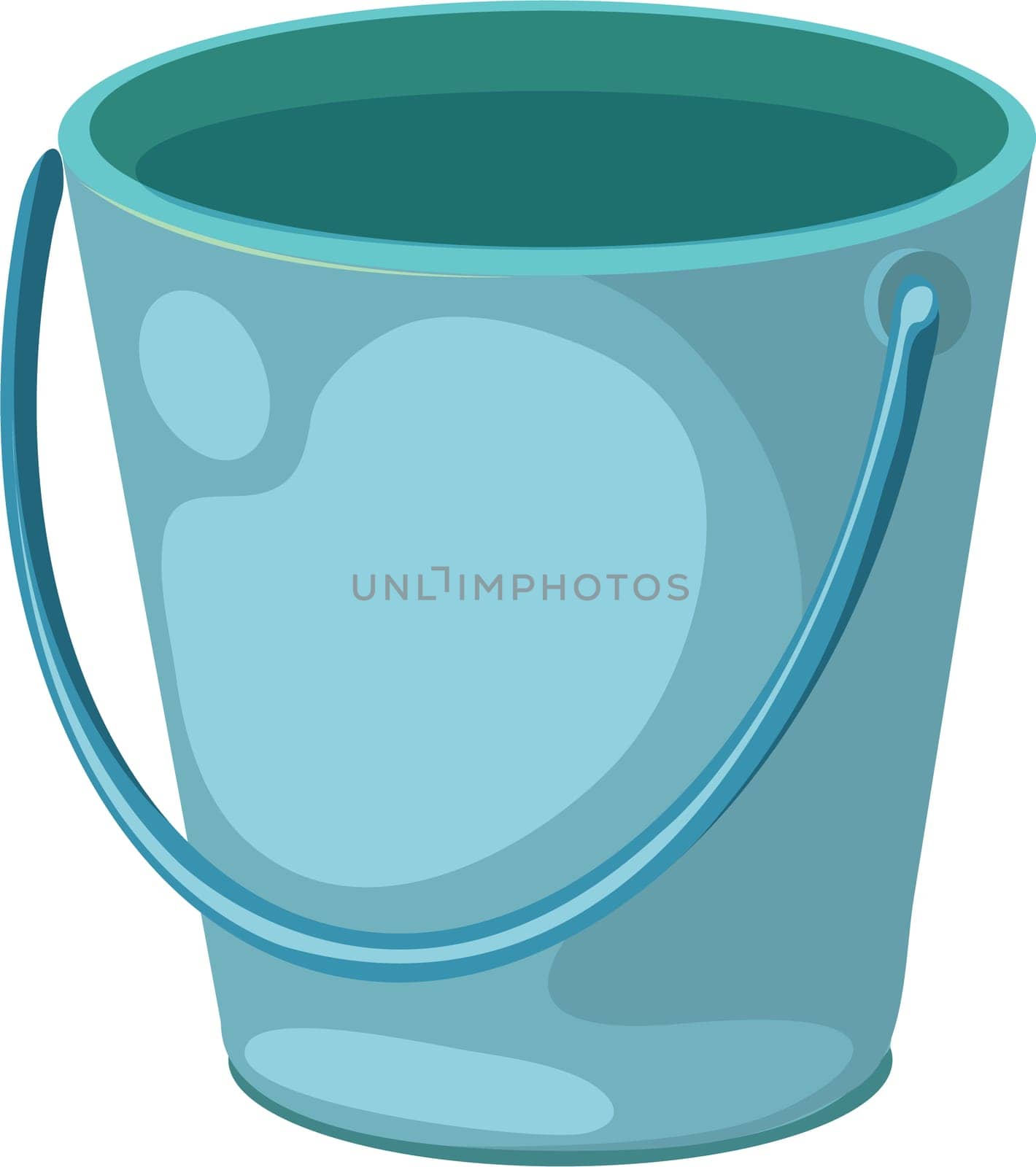 A  close up of a blue bucket